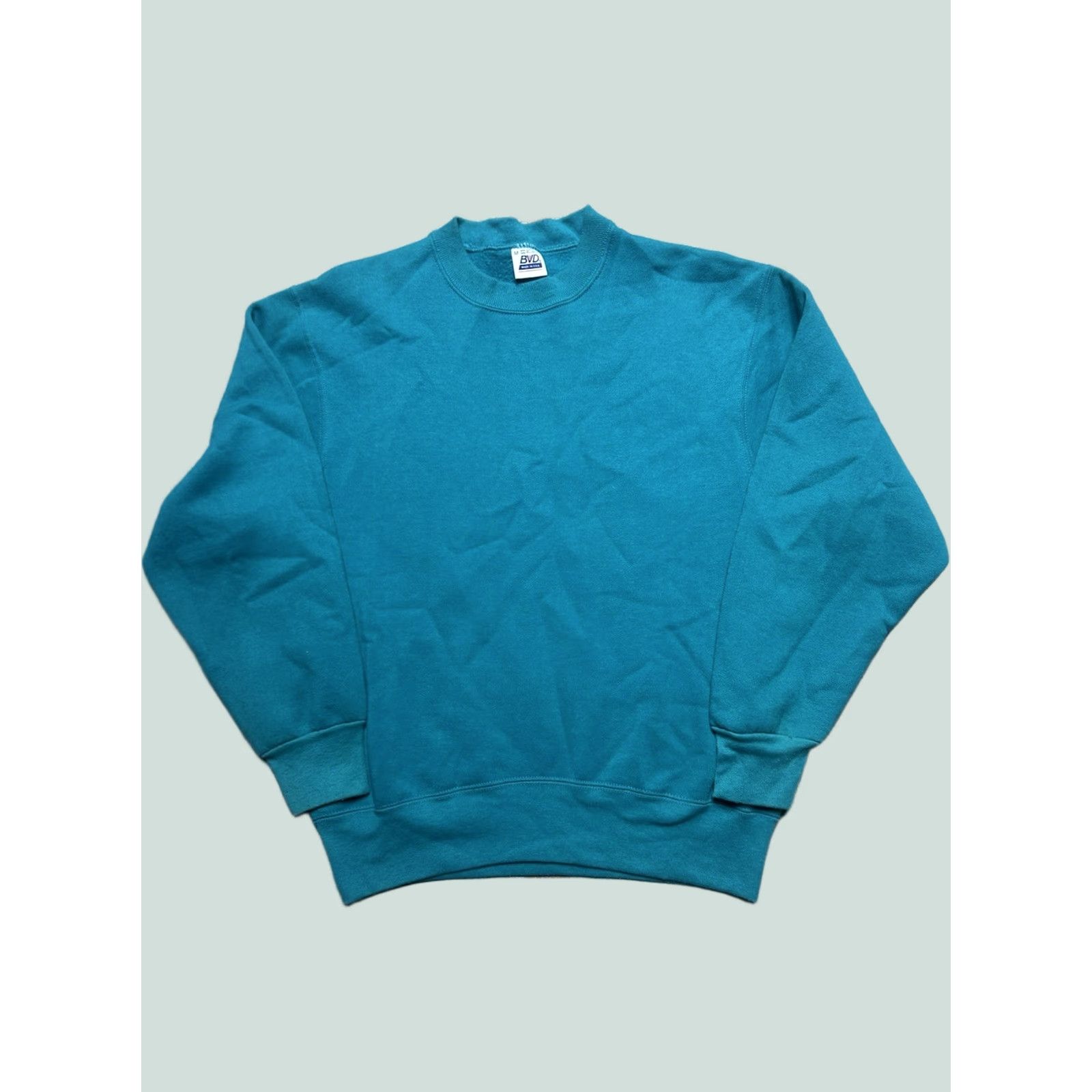 Altea VINTAGE 80s Sweatshirt BVD Crewneck Teal Blue Adult M Mens Pullover Size US M / EU 48-50 / 2 - 1 Thumbnail