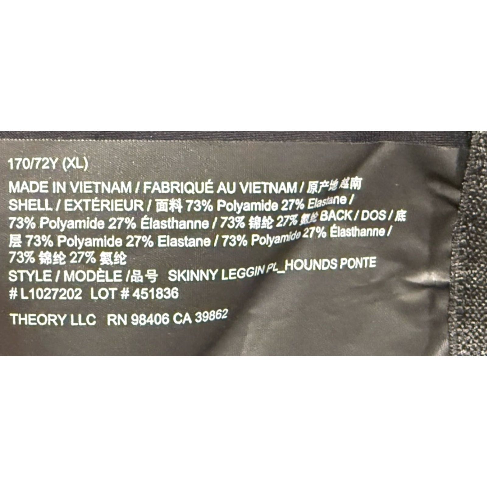 Theory Theory Pants Women XL Multicolor Houndstooth Skinny Pull-On Ankle Zip Stretch Preppy Designer 31in Inseam Size 40" / US 18 - 8 Thumbnail
