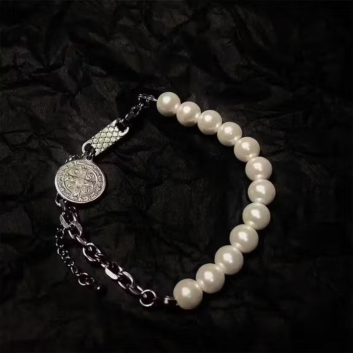 Jewelry × Vintage Stylish Adjustable Pearl Chain Bracelet Size ONE SIZE - 1 Thumbnail
