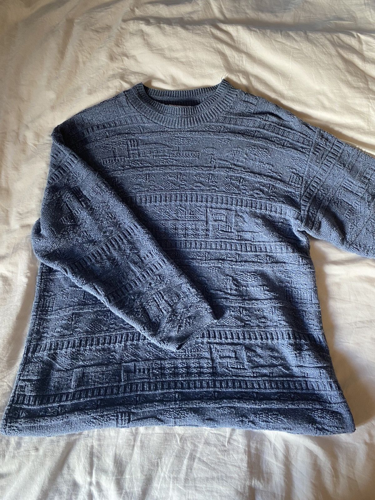 Vintage Knit Blue Sweater Size US XL / EU 56 / 4 - 1 Thumbnail