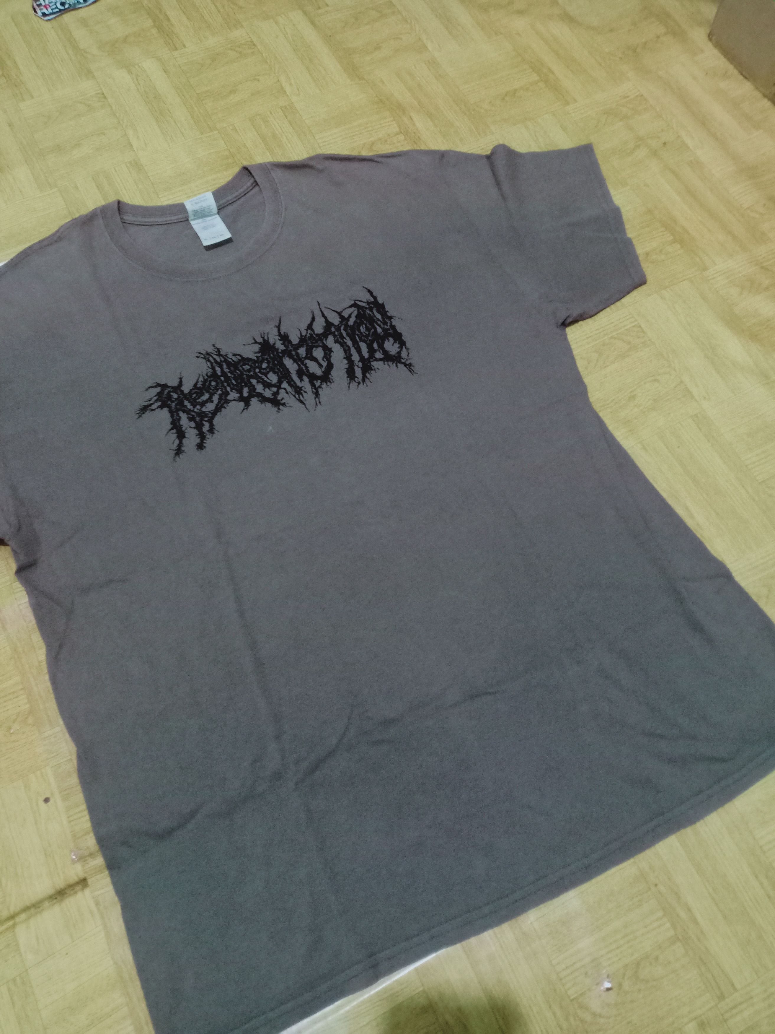 image of Band Tees x Rock Band Regurgitation Logo Tshirt in Grey, Men's (Size XL)