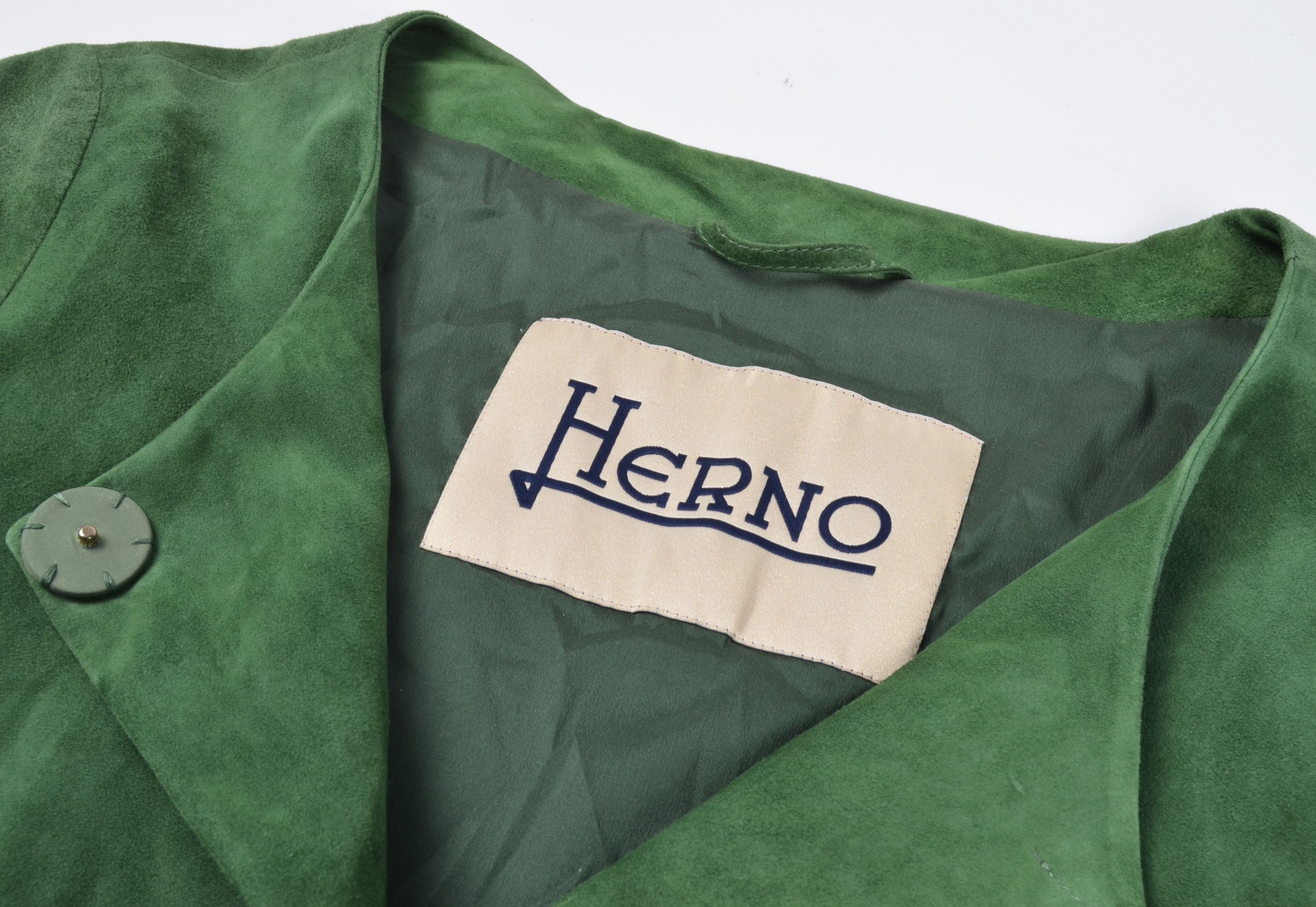 Herno Herno Lamb Leather Green Long Sleeve Coat Size M / US 6-8 / IT 42-44 - 7 Thumbnail