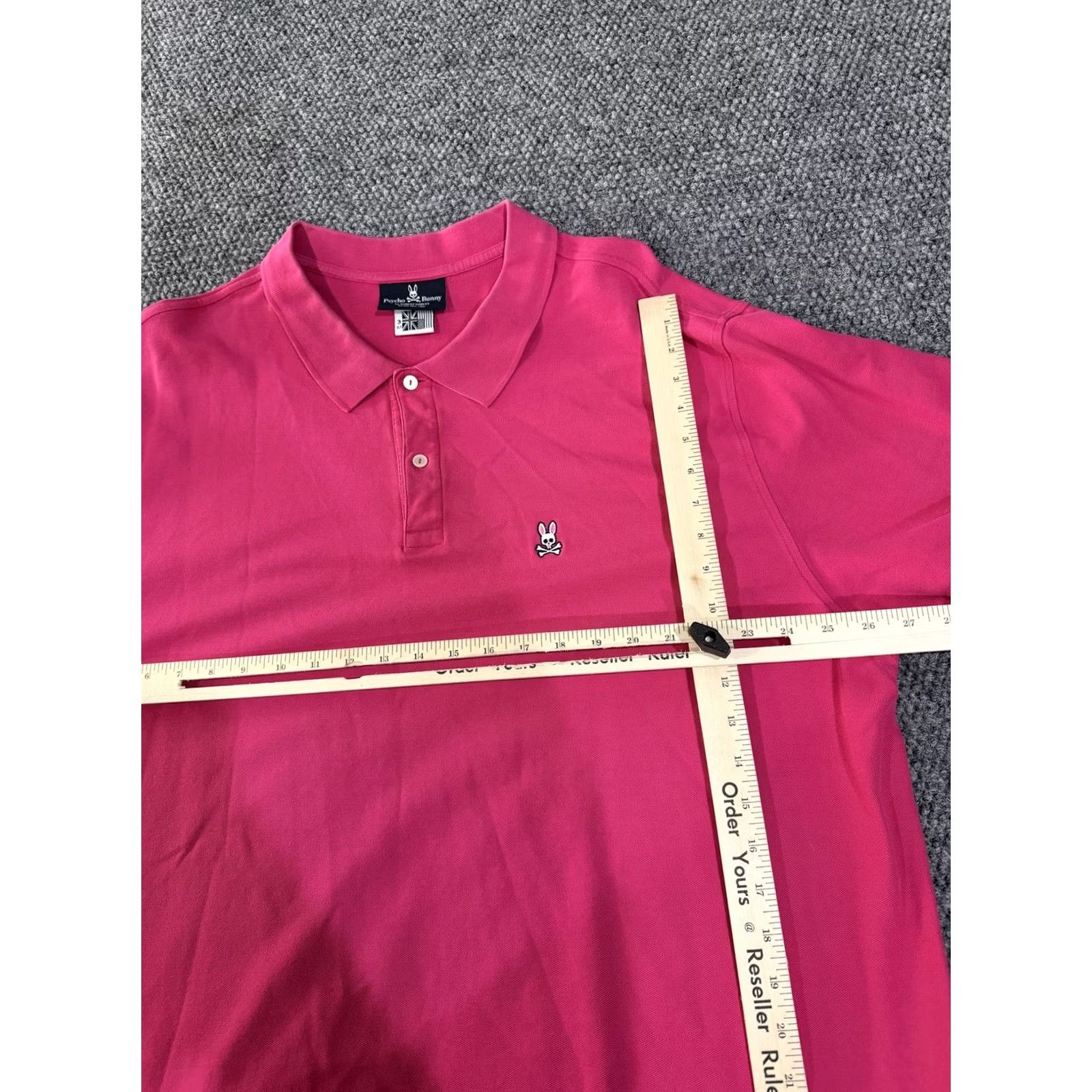 Psycho Bunny Psycho Bunny Polo Shirt Mens XLT Pink Short Sleeve Logo 100% Cotton Pima Knit Big & Tall Collared Button Closure Size US XL / EU 56 / 4 - 3 Thumbnail