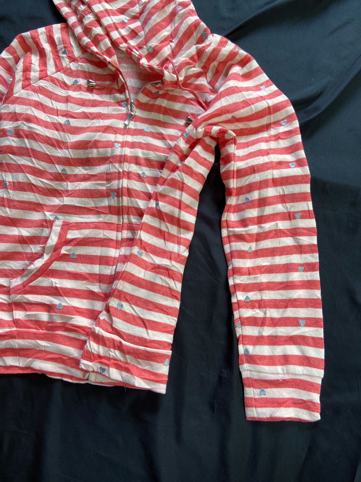 Japanese Brand JAPANESE FORTUNE COOKIES LOVES STRIPED ZIP HOODIE Size US S / EU 44-46 / 1 - 2 Thumbnail