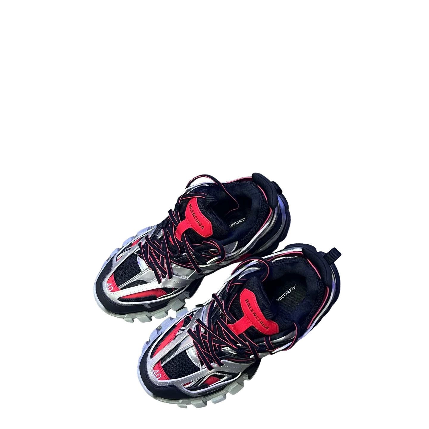 Balenciaga Balenciaga Silver & Red Track Sneakers EU 40 Size US 7 / EU 40 - 1 Thumbnail