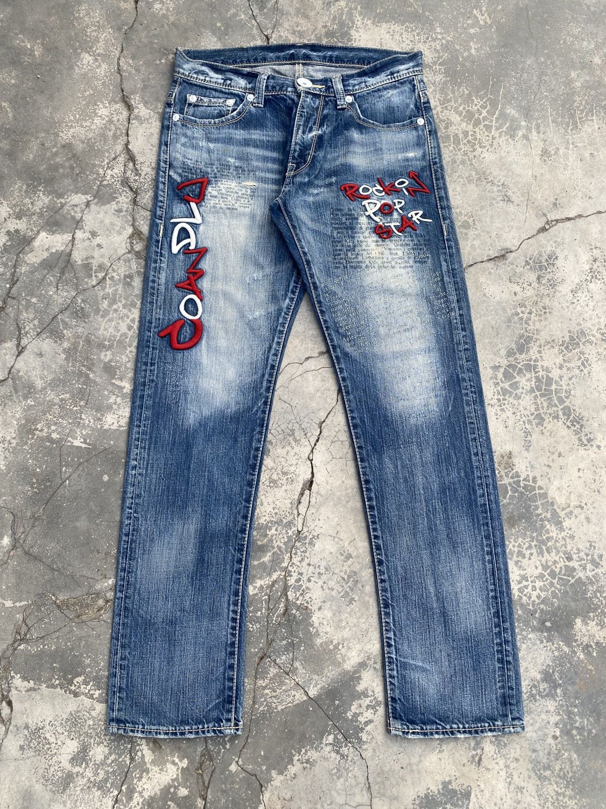 Vintage CO&LU Rockin Pop Star Poem Jeans Size US 32 / EU 48 - 2 Thumbnail