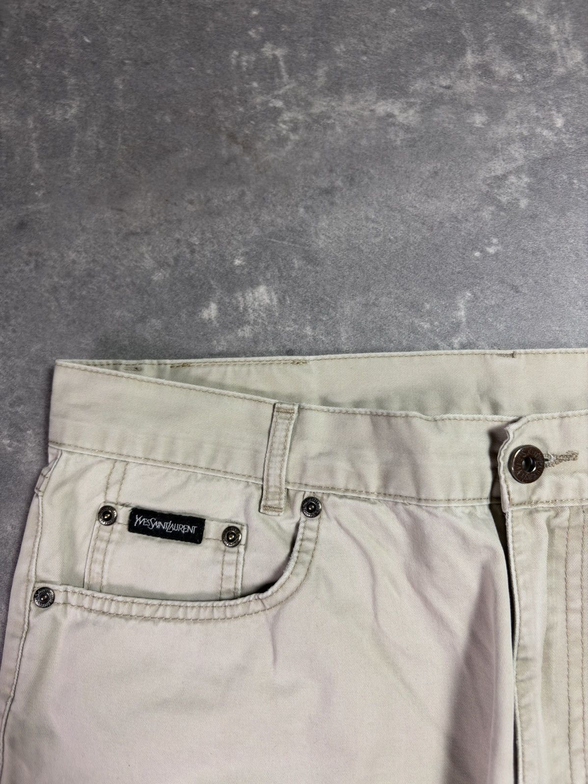 Yves Saint Laurent Yves Saint Laurent YSL Back Logo Beige Trousers Pants 34 Size US 34 / EU 50 - 7 Thumbnail