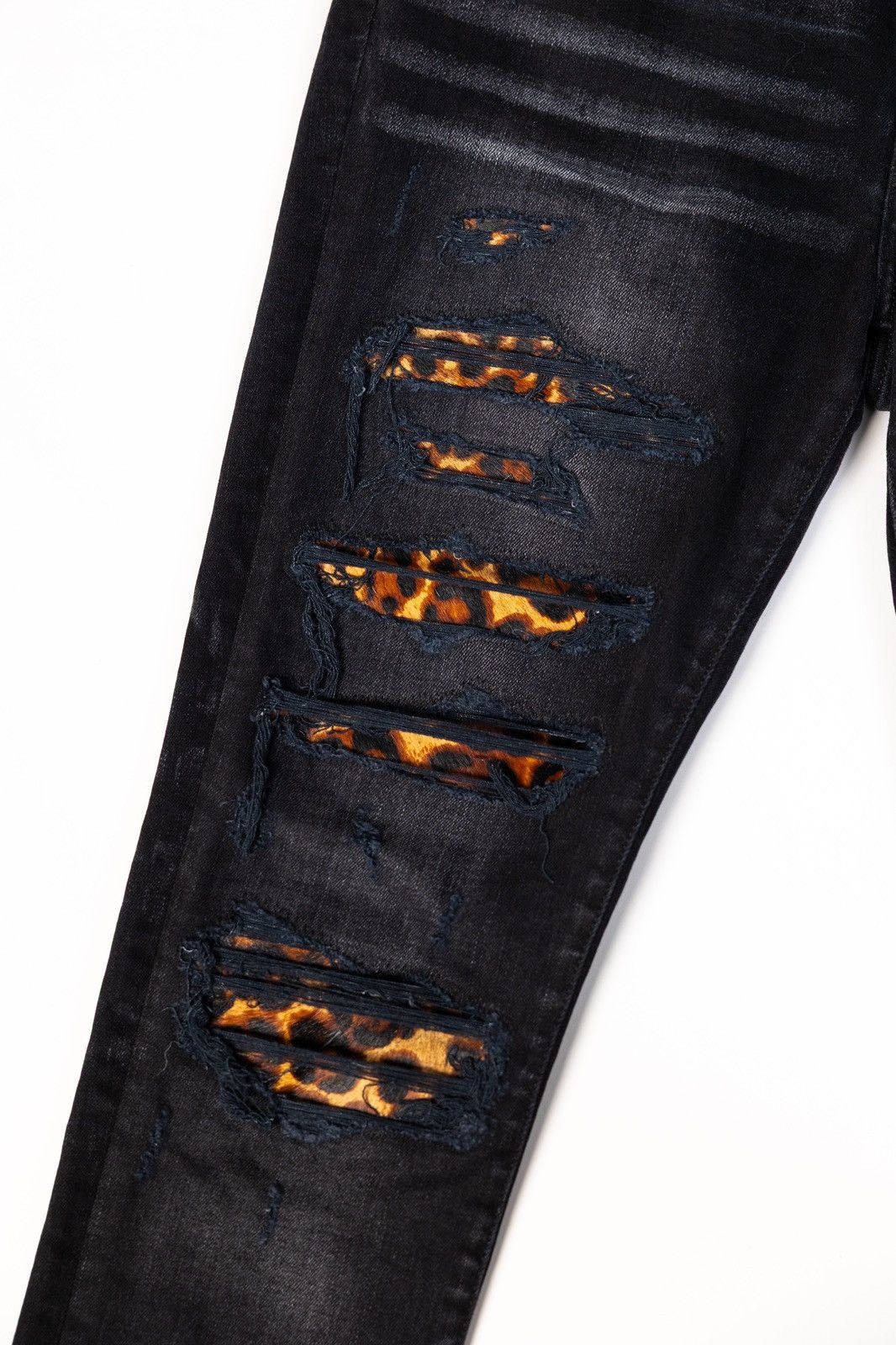 Amiri Amiri Leopard Patch Ripped Denim Size US 33 - 2 Thumbnail