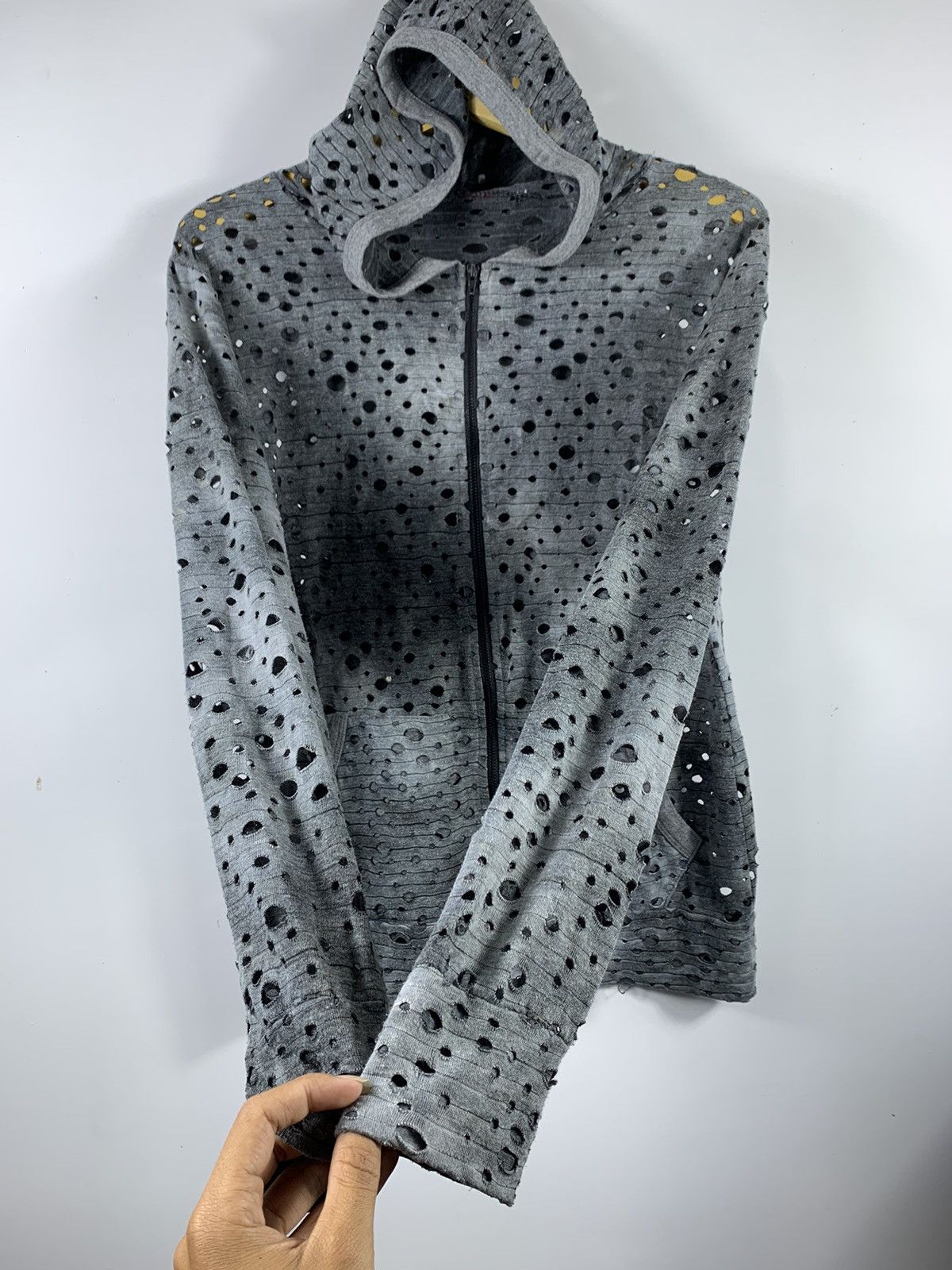 If Six Was Nine Distressed zip Hoodie Layered ' Issey Miyake Style Size US M / EU 48-50 / 2 - 4 Thumbnail