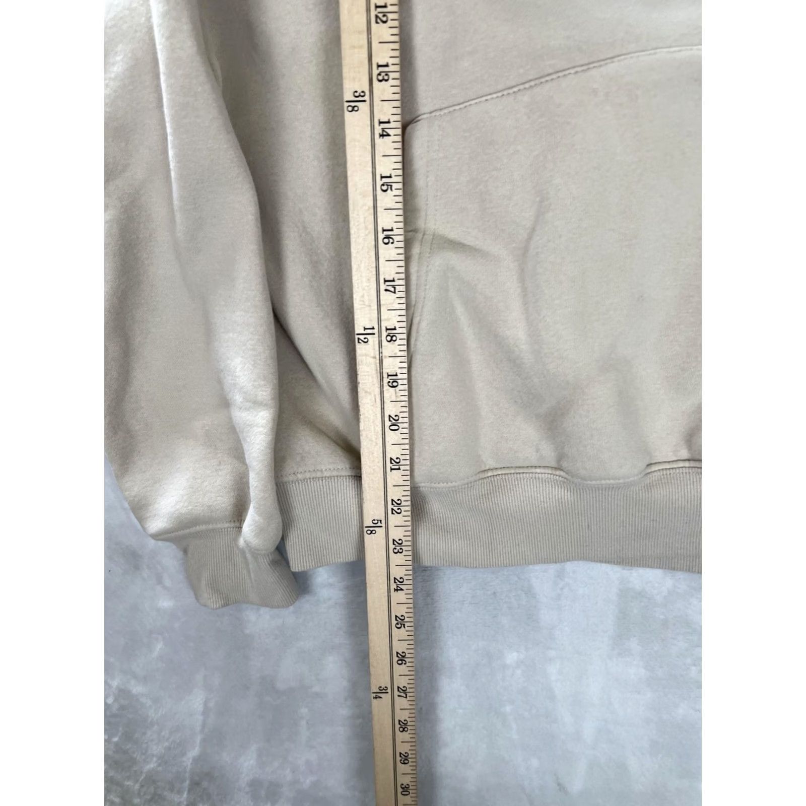 Vintage Poppi Hoodie Mens Large Beige Fleece Pullover Sweatshirt Graphic Print Hooded Lined Pockets Crew Neck Size US L / EU 52-54 / 3 - 3 Thumbnail