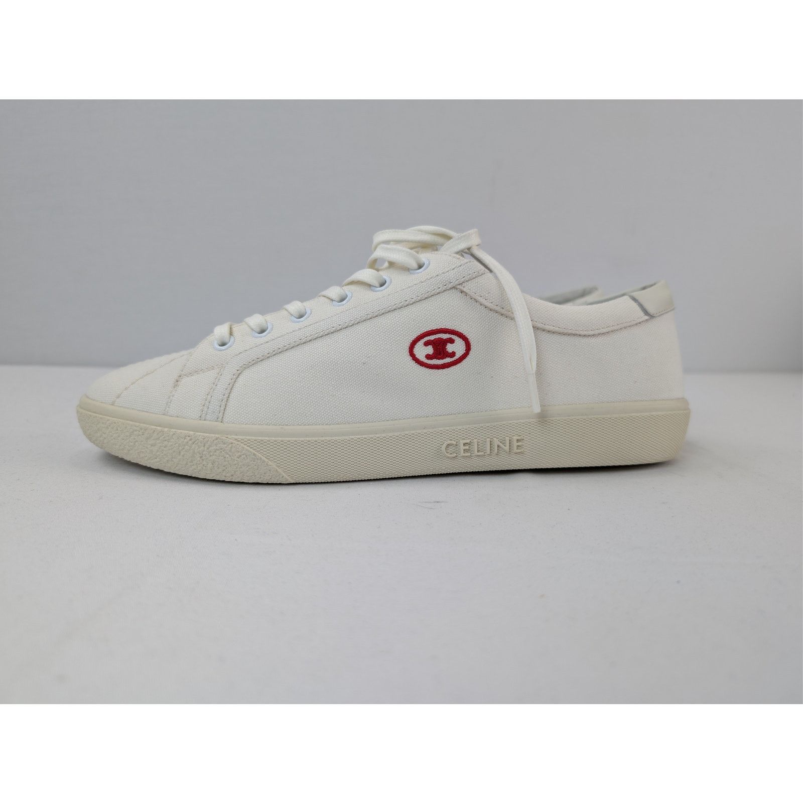 Celine o1rshd1 Canvas & Calfskin Low top Sneakers in White Size US 10 / EU 43 - 10 Thumbnail