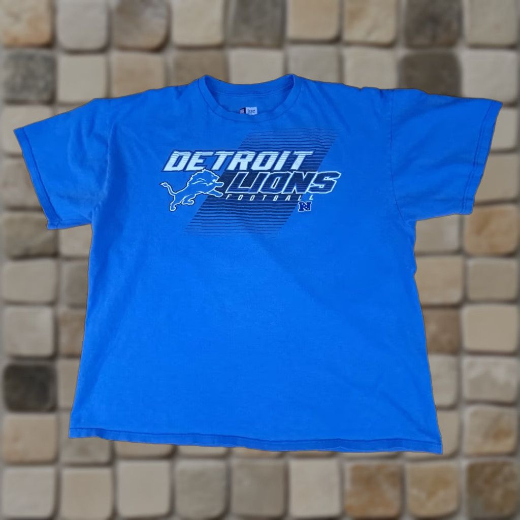 NFL NFC Detroit Lions NFL T-Shirt Blue 2XL Men Short Sleeve Shirt Size US XXL / EU 58 / 5 - 1 Thumbnail