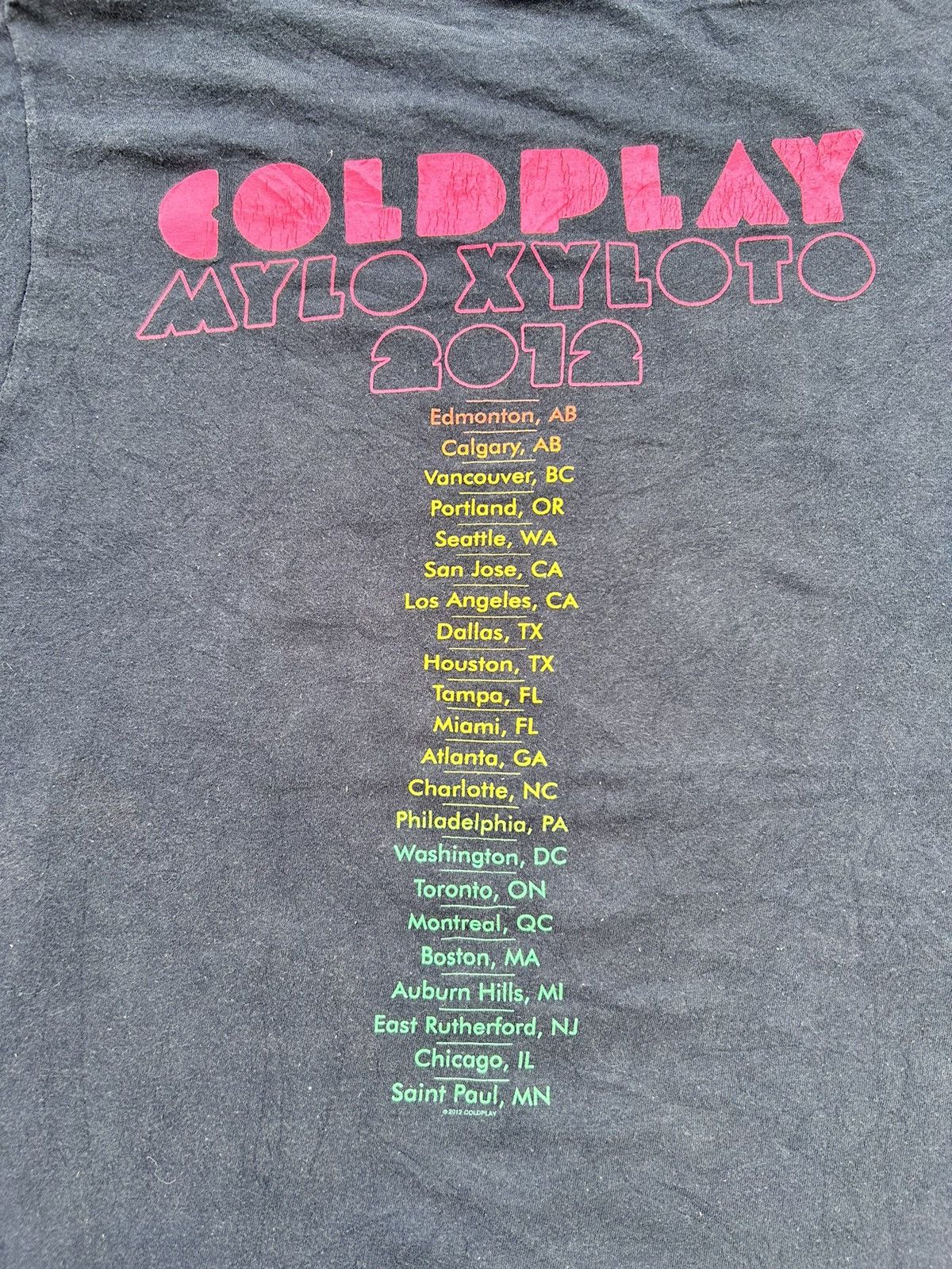 Band Tees Coldplay mylo xyloto 2012 tour tee Size US L / EU 52-54 / 3 - 6 Thumbnail