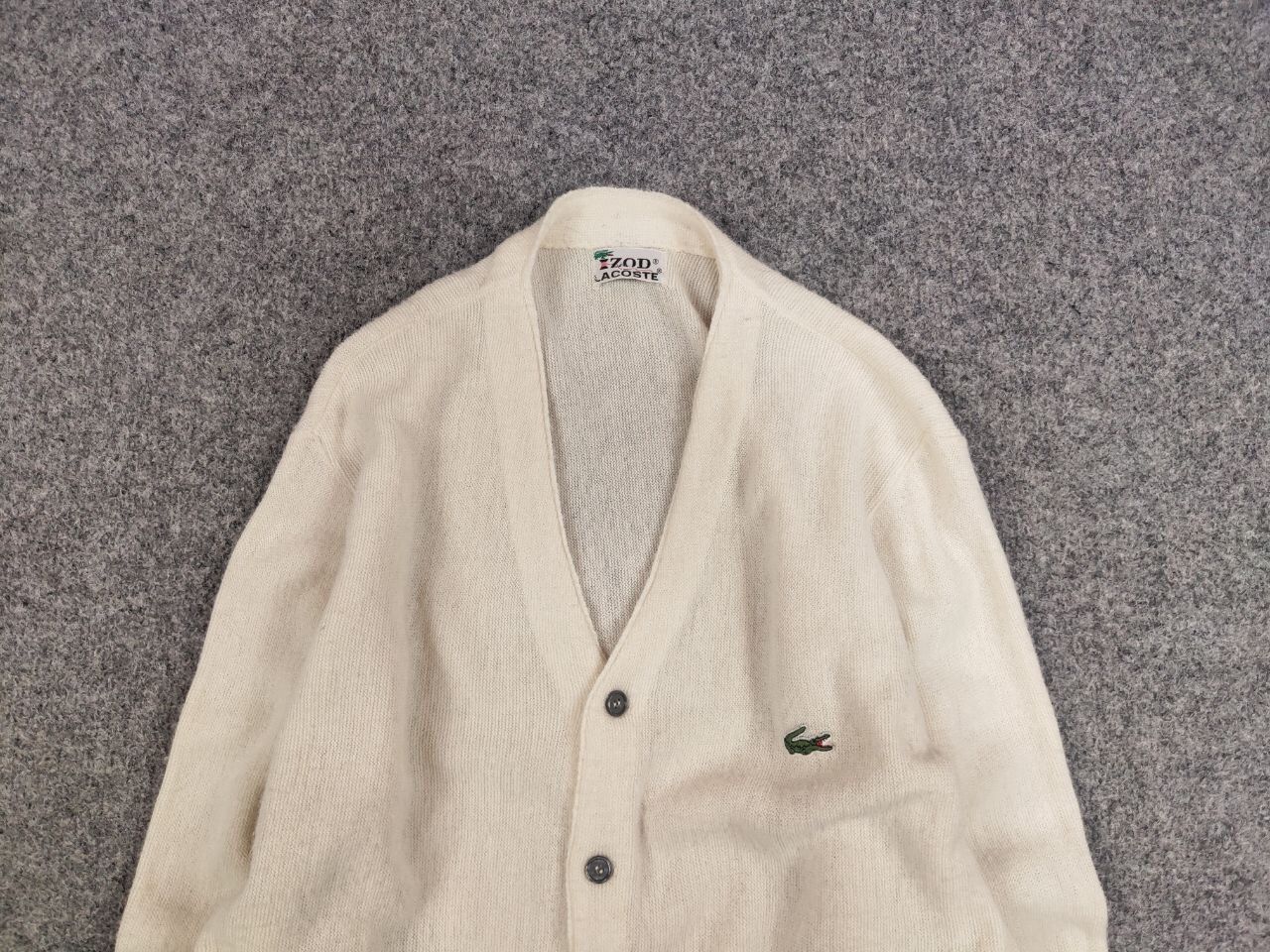 Lacoste Rare Vintage 90's Izod Lacoste Logo Beige cardigan Sweater Size US M / EU 48-50 / 2 - 8 Thumbnail