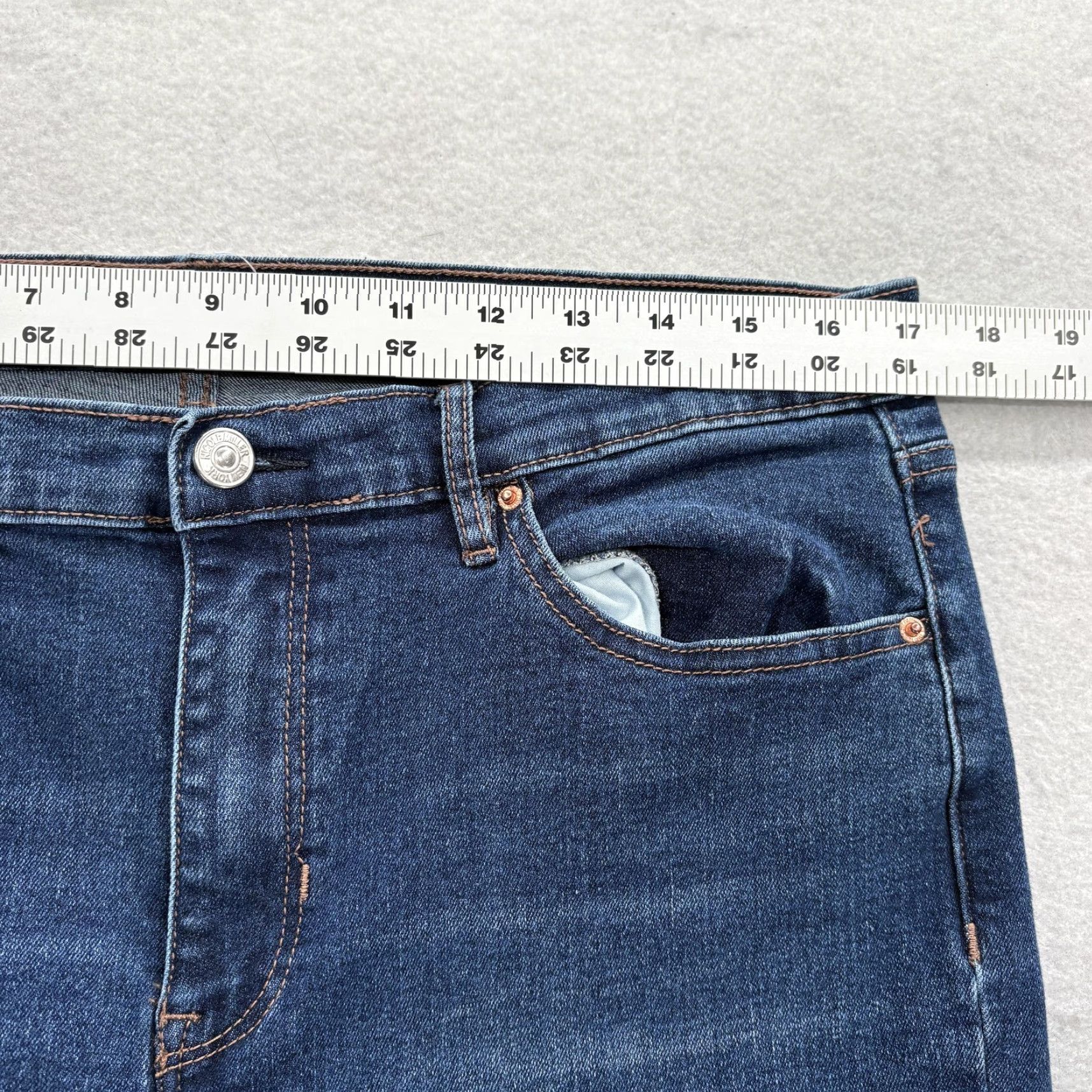 Nicole Miller Nicole Miller Jeans Women 14 Blue Medium Wash Bootcut Distressed Stretch 5-Pocket High Rise Casual Womens Size 36" / US 14 / IT 50 - 5 Thumbnail