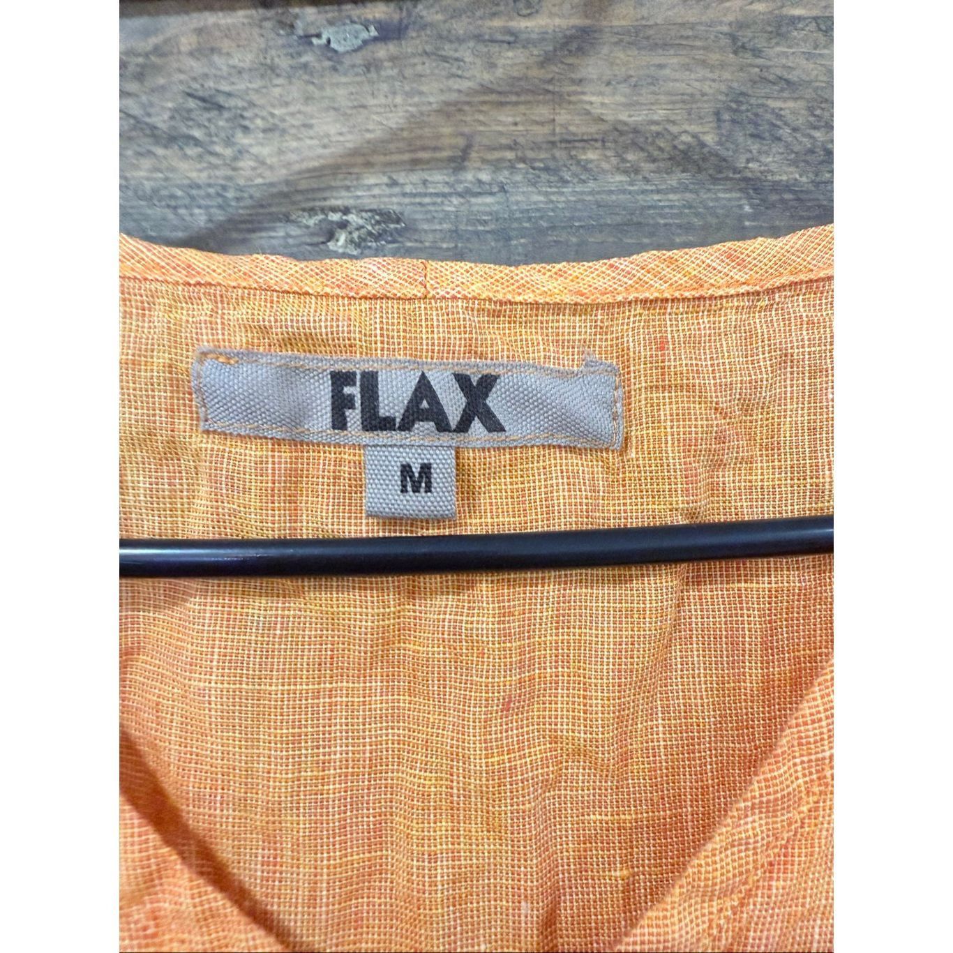 FLAX Flax orange linen short sleeve top v neck size medium Size M / US 6-8 / IT 42-44 - 4 Thumbnail