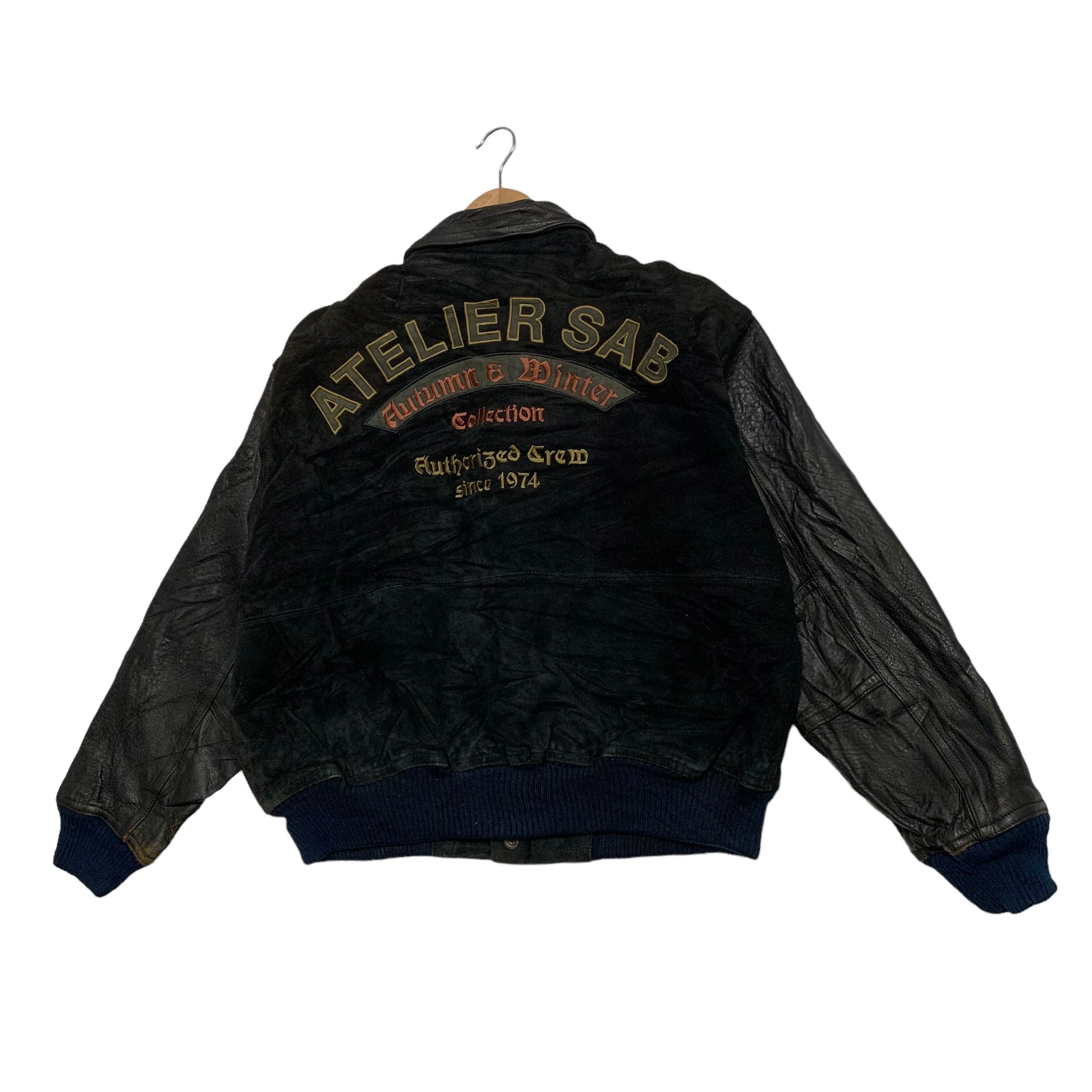 Japanese Brand Atelier Sab Leather Varsity Jacket Size US M / EU 48-50 / 2 - 6 Thumbnail