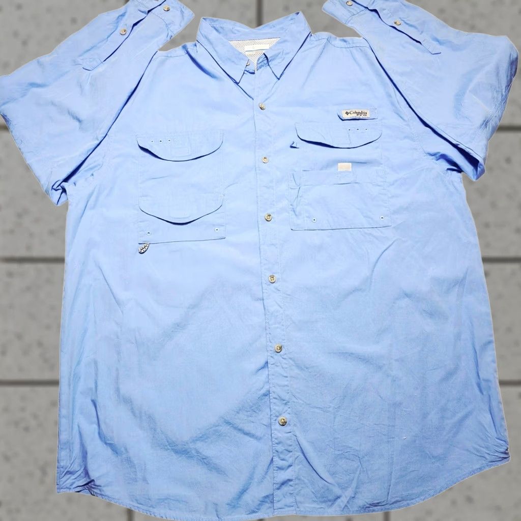 Vintage Columbia PFG Shirt Button-Down Longsleeve Men XL Blue Vented Size US XL / EU 56 / 4 - 1 Thumbnail