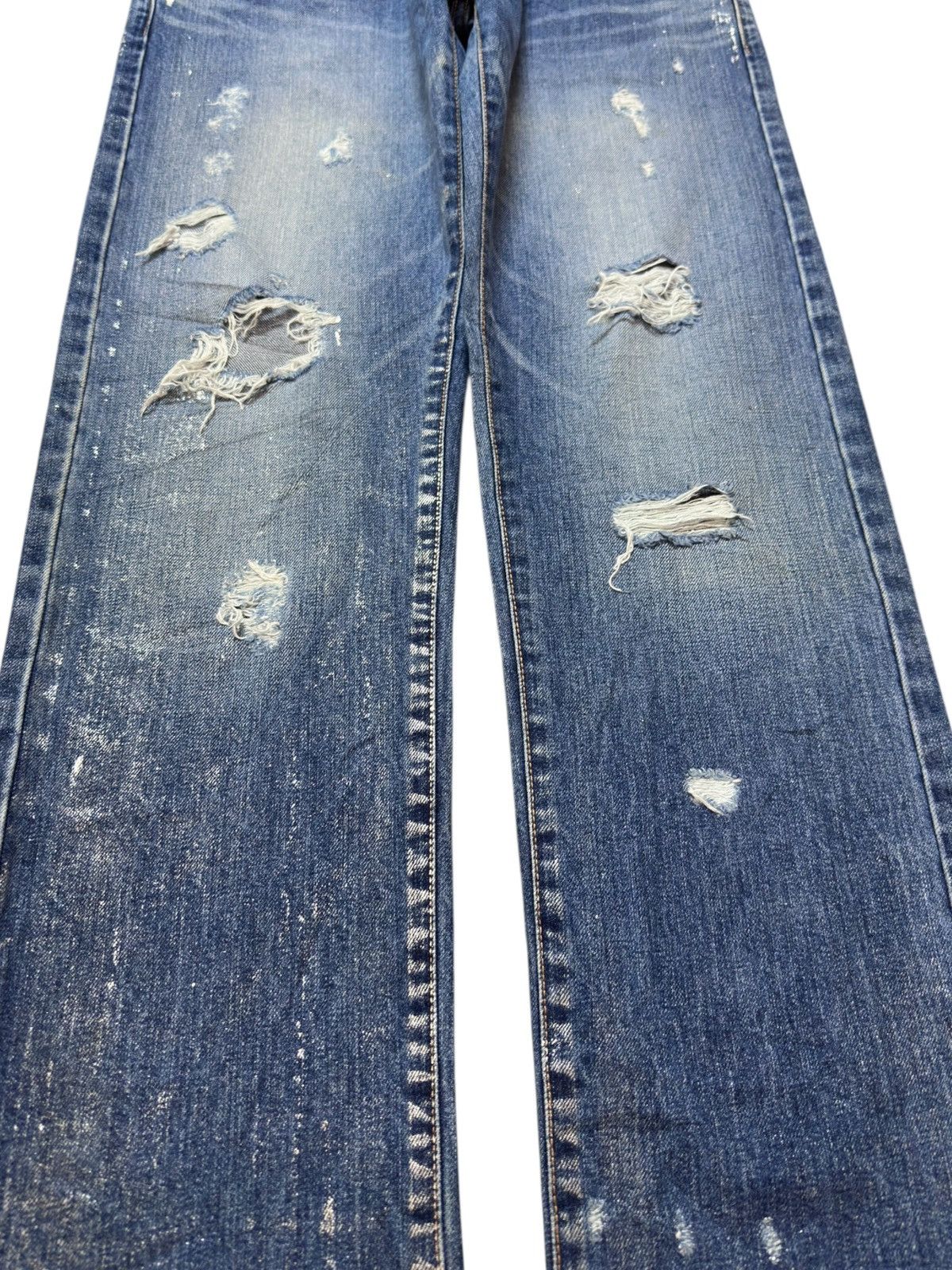 Kapital Vintage Double Standard Silver Splatter Distressed Denim Size US 30 / EU 46 - 3 Thumbnail