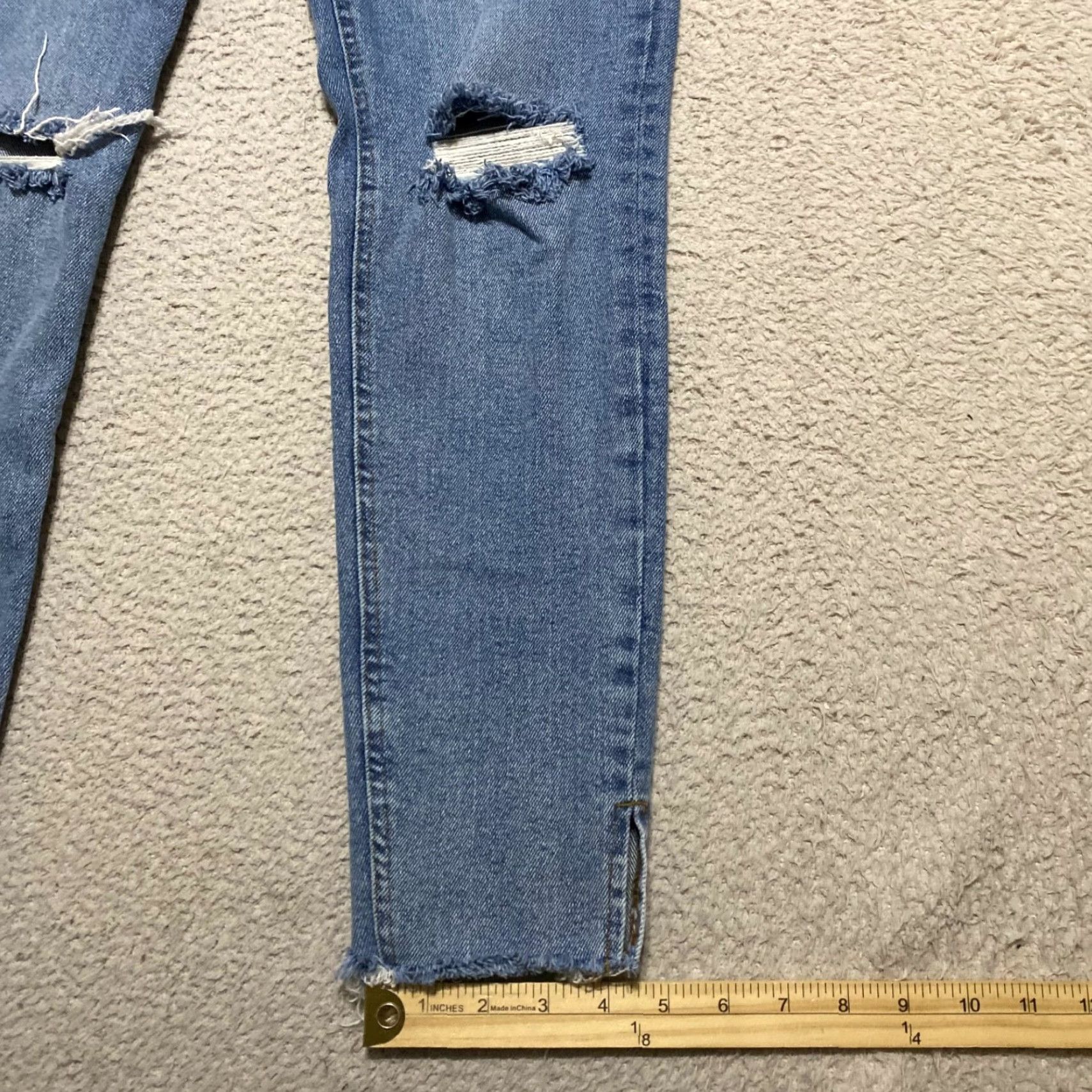 Vintage Kensie Jeans Jeans Womens 8 Blue Denim Medium Wash High Rise Skinny Raw Hem Distressed Size 30" / US 8 / IT 44 - 5 Thumbnail