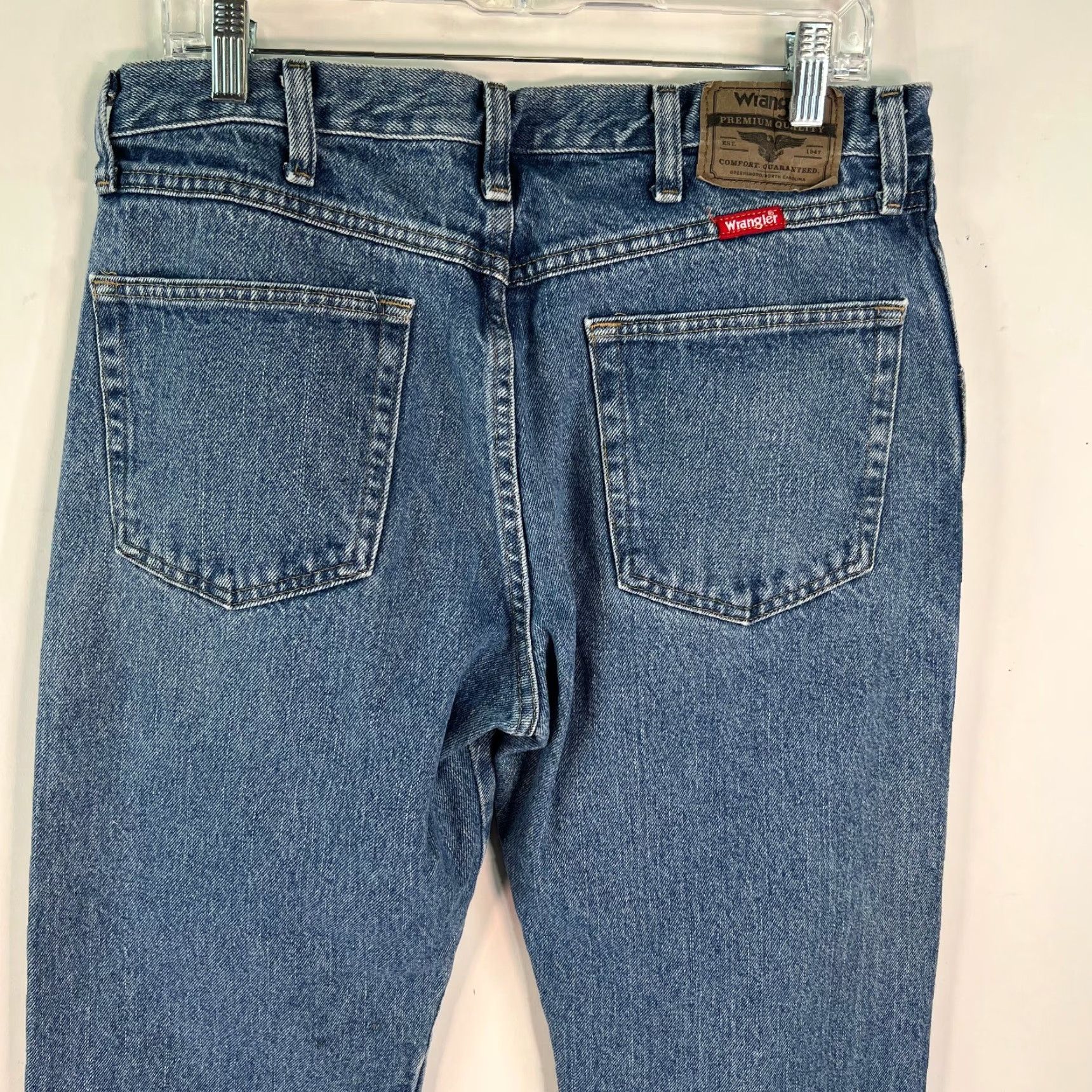 Wrangler Wrangler Mens Premium Quality Regular Fit Straight Blue Denim Jeans Size 34X29 Size US 34 / EU 50 - 4 Thumbnail