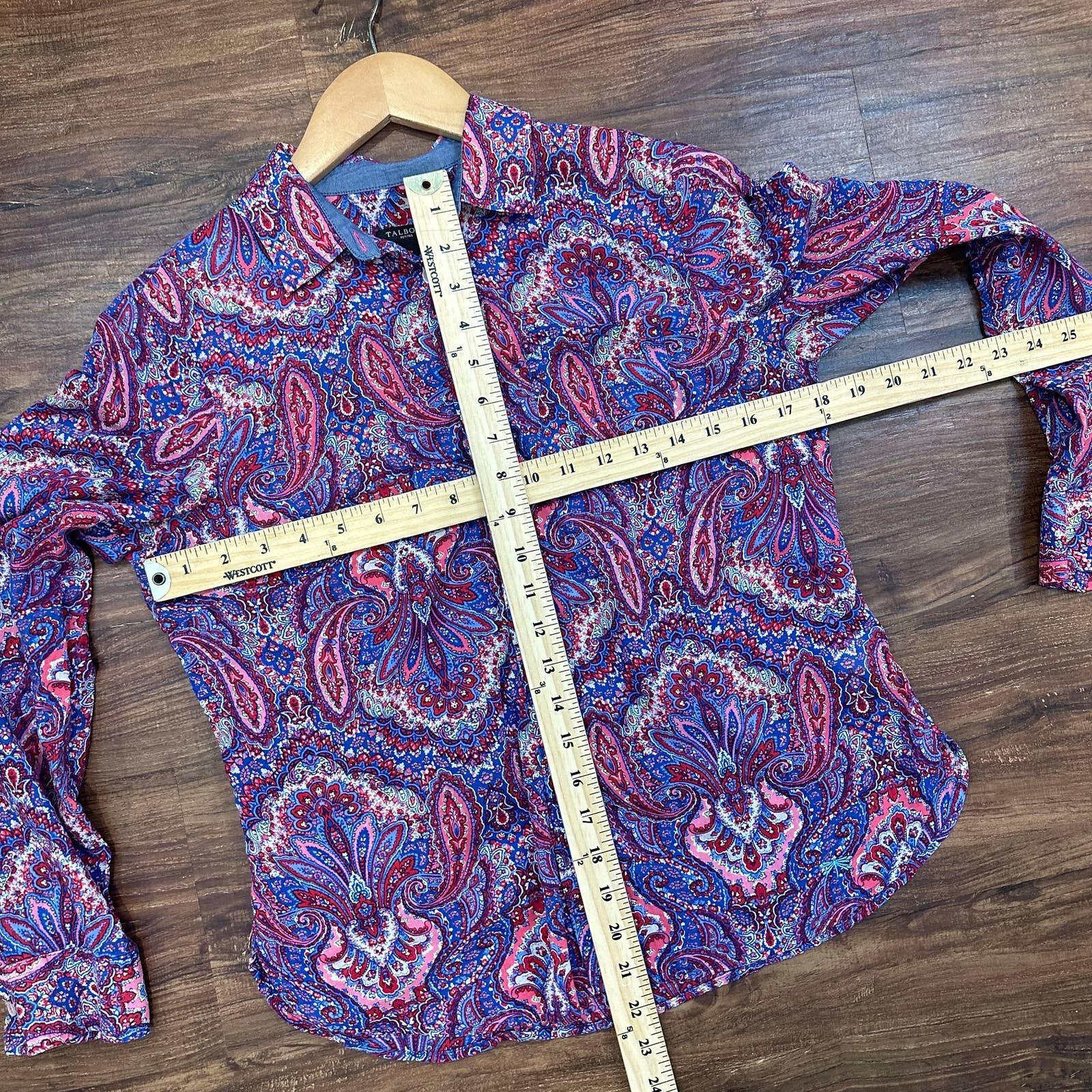 Other Talbots Paisley Button Down Shirt Top 8P P8 8 Pink Blue Size M / US 6-8 / IT 42-44 - 7 Thumbnail
