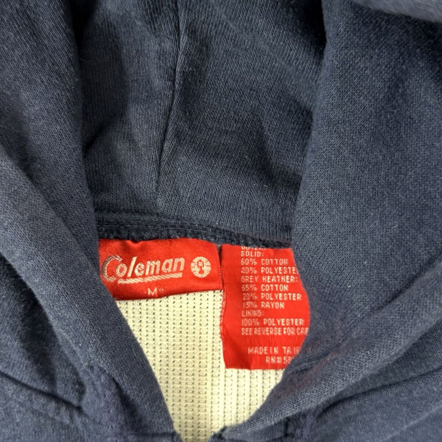 Vintage VINTAGE Coleman Thermal Lined Sweatshirt Mens Medium Blue Zip Up 90s Hoodie Size US L / EU 52-54 / 3 - 6 Thumbnail