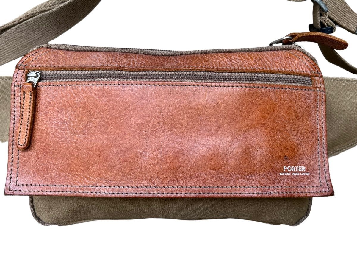 Leather Vintage Porter by Yoshida Hybrid Leather Cotton Canvas Bag Size ONE SIZE - 8 Thumbnail