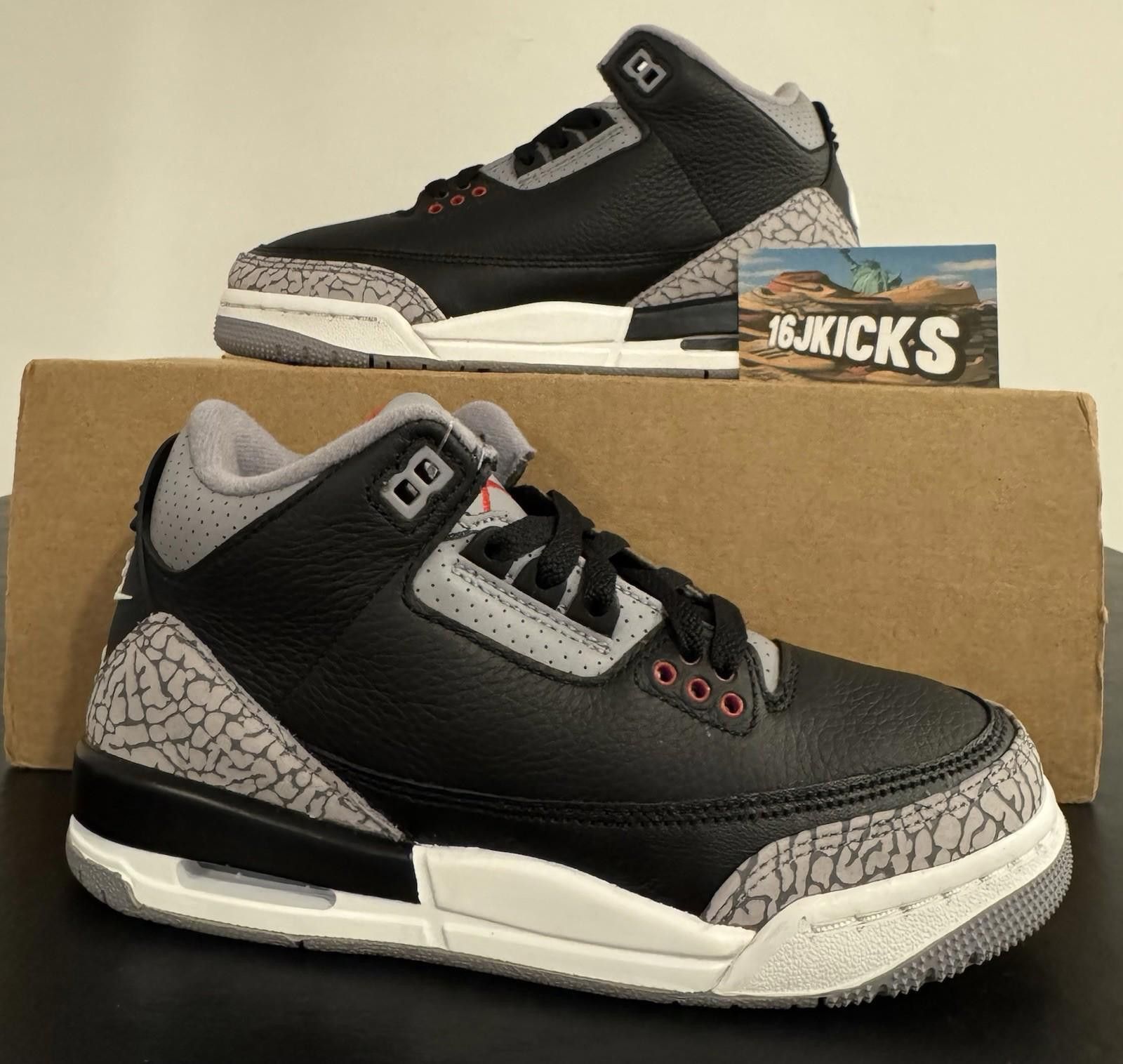 Grayers Nike Air Jordan 3 Retro GS Youth Size 4.5Y Black Fire Red Size US 5 / EU 37 - 1 Thumbnail
