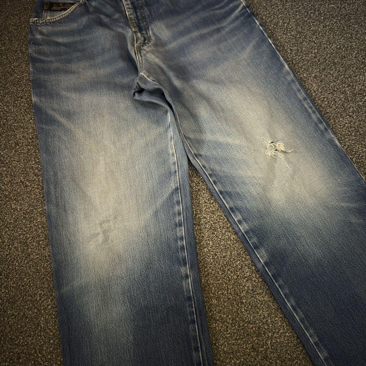 Celine Vintage 90s Voile La Mer Celine Blue Aging Denim Size US 33 - 4 Thumbnail