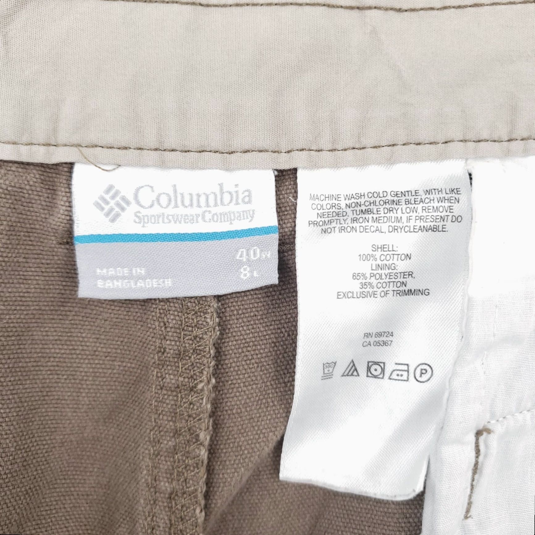 Vintage Columbia Shorts Men 40 8" Tan Bermuda Mid-Rise Flat Front Walking Travel Outdoor Bermuda Shorts Mens 40 Brown Cotton Regular Inseam 8" | Columbia Size US 40 / EU 56 - 3 Thumbnail