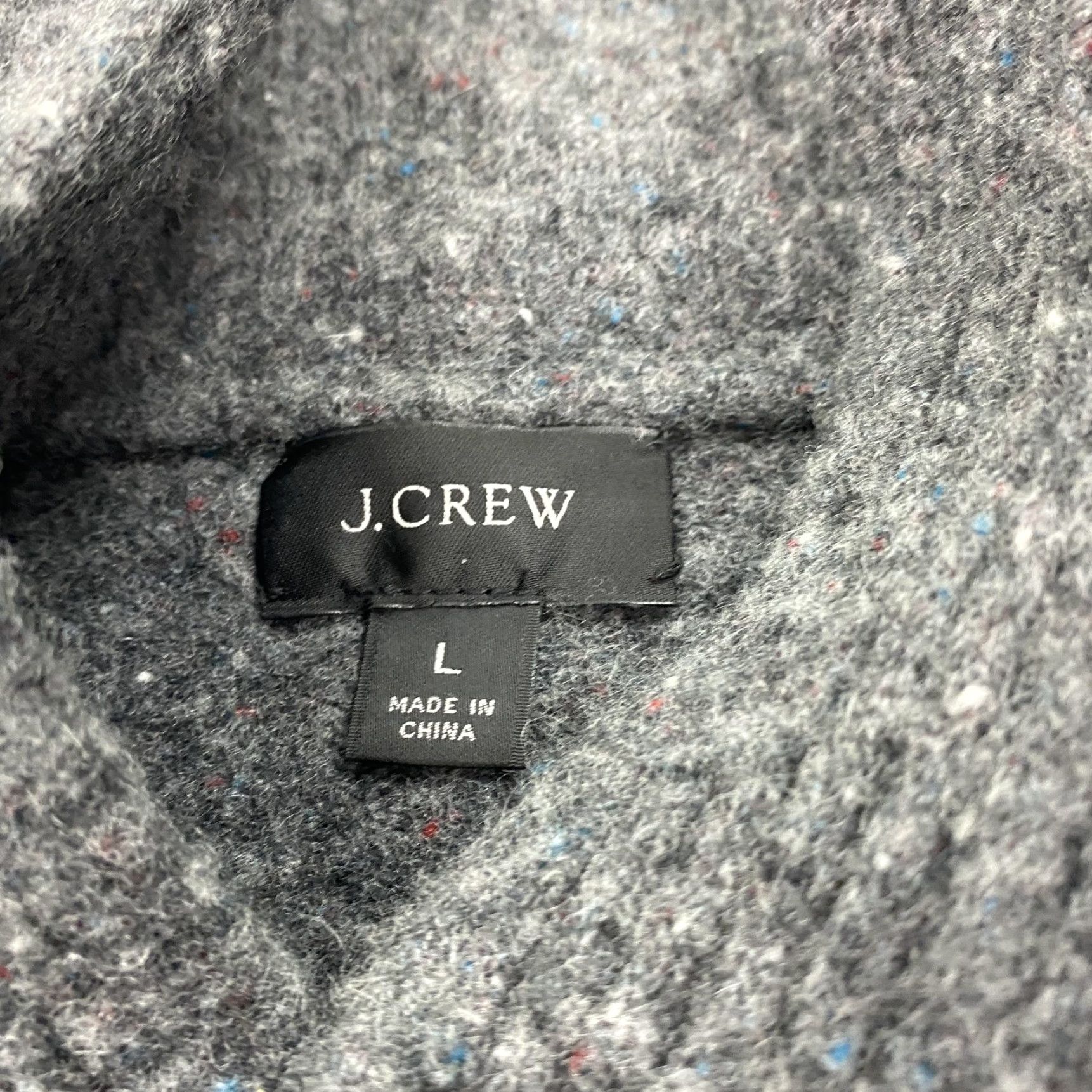 J.Crew J Crew Sweater Womens Large Gray Shawl Collar Donegal Knit Merino Wool Boxy Size L / US 10 / IT 46 - 4 Thumbnail