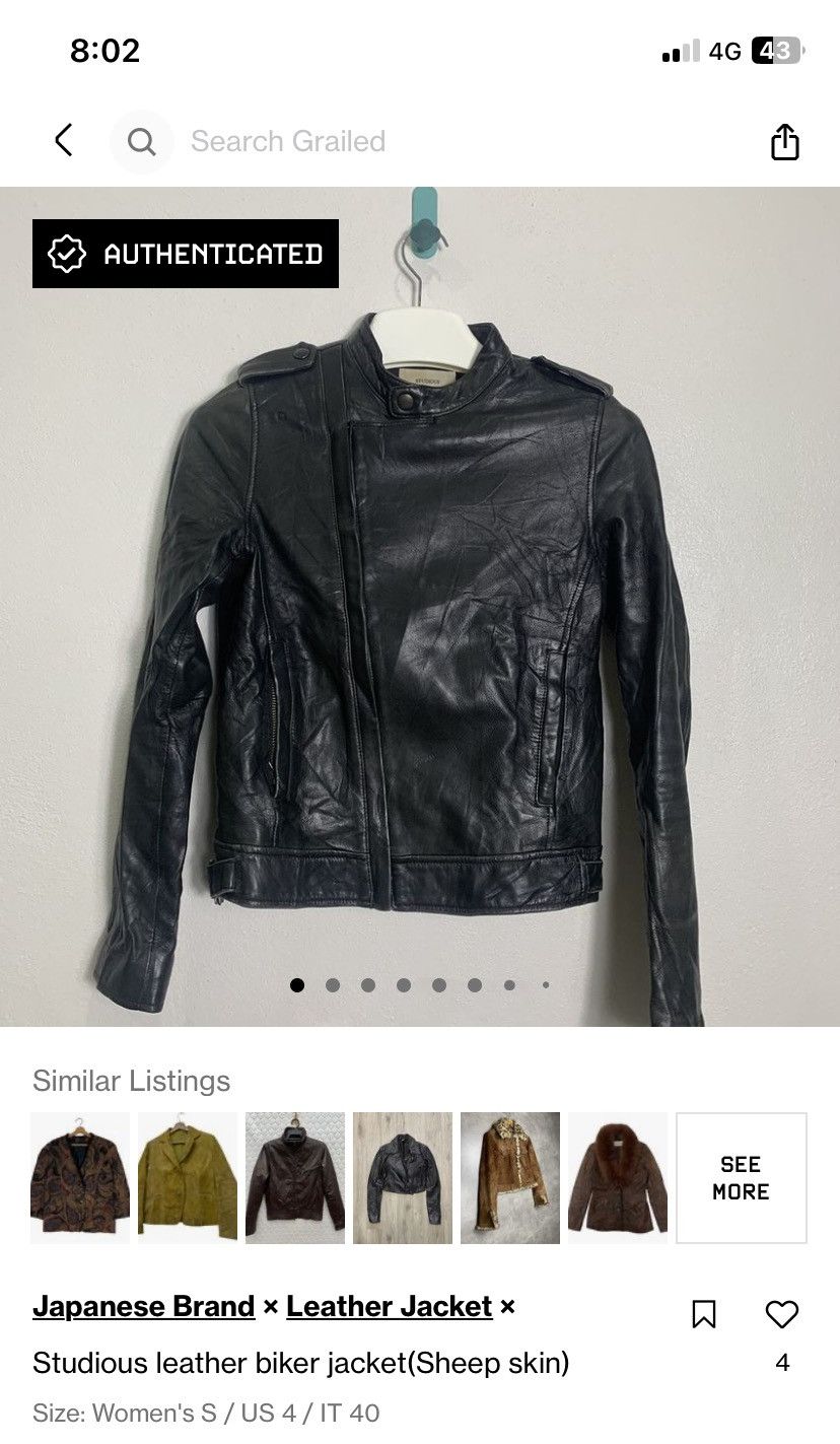 Japanese Brand Studious leather biker jacket(Sheep skin) Size S / US 4 / IT 40 - 17 Thumbnail
