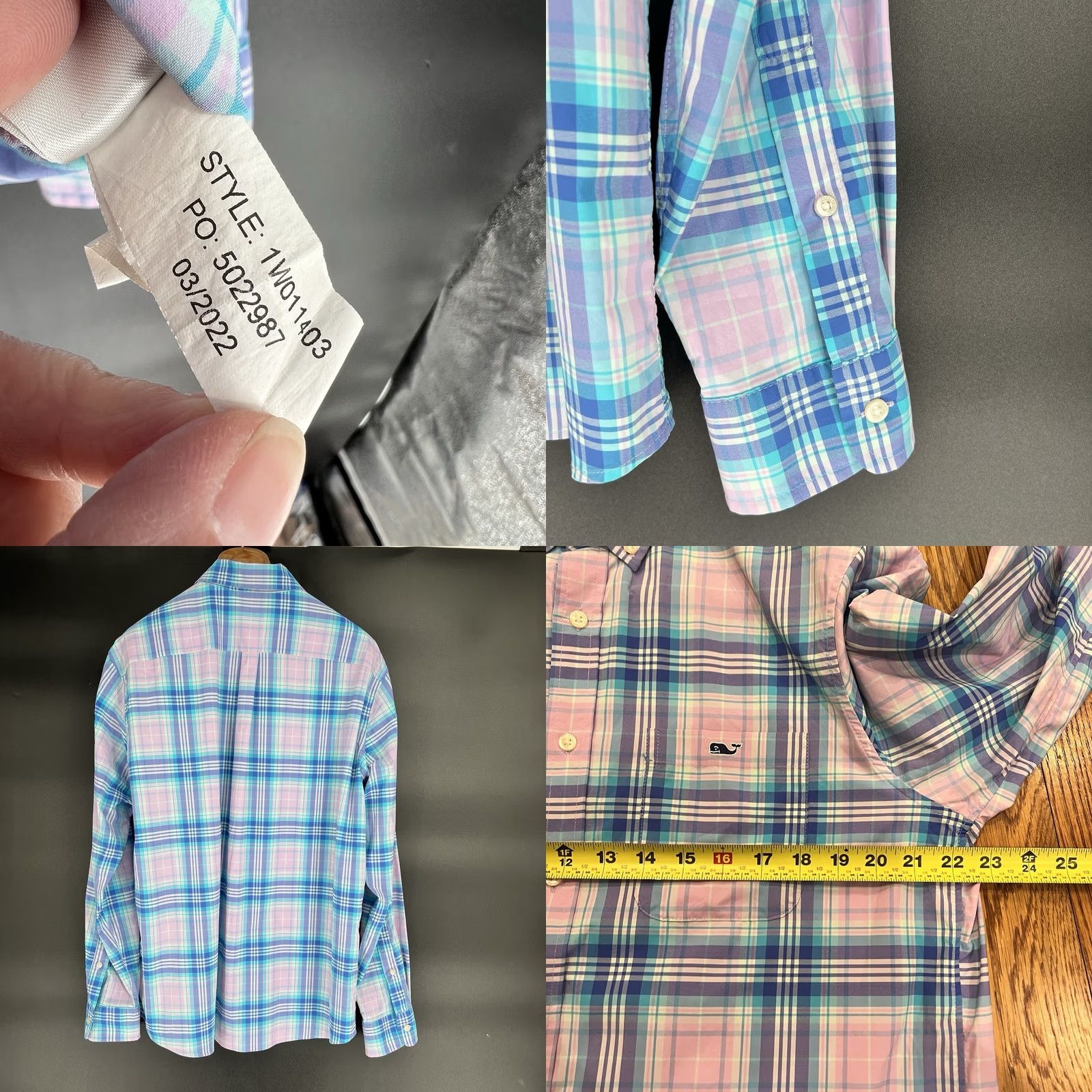 Vineyard Vines Vineyard Vines One The Go Performance Men’s Shirt Multicolor Plaid Button-Up Long Sleeve Large Size US L / EU 52-54 / 3 - 8 Thumbnail