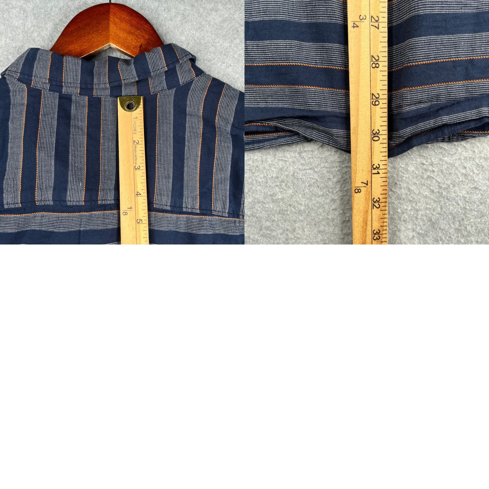 Vintage Columbia Shirt 2XL Navy Blue Striped Button-Up Short Sleeve Men Size US XXL / EU 58 / 5 - 8 Thumbnail