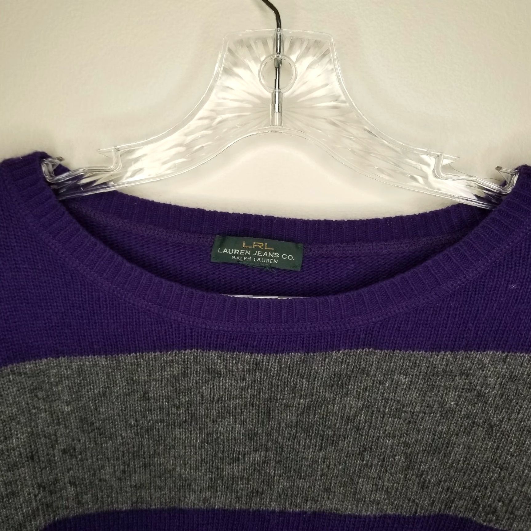 Ralph Lauren LAUREN RALPH LAUREN Womens Purple Striped Sweater Pullover Long Sleeve Size L-XL Regular Size L / US 10 / IT 46 - 3 Thumbnail