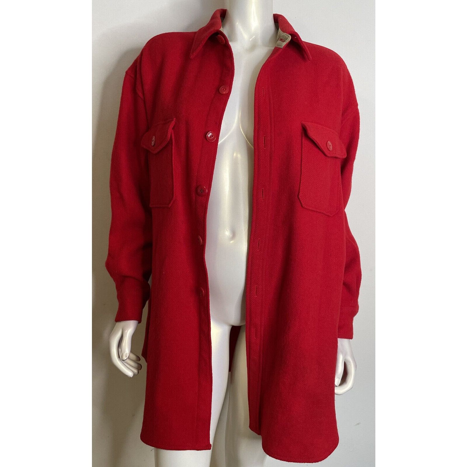 Ralph Lauren Ralph Lauren Country Red Wool Button Front Shirt Jacket 14 Size XL / US 12-14 / IT 48-50 - 11 Thumbnail