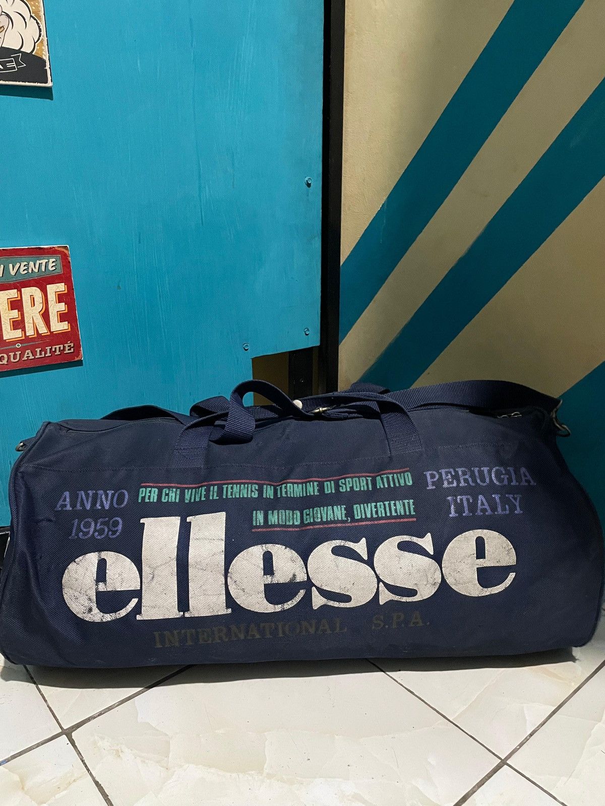 Ellesse × Vintage Duffle bag Ellesse Vintage biglogo Navy Size ONE SIZE - 3 Thumbnail
