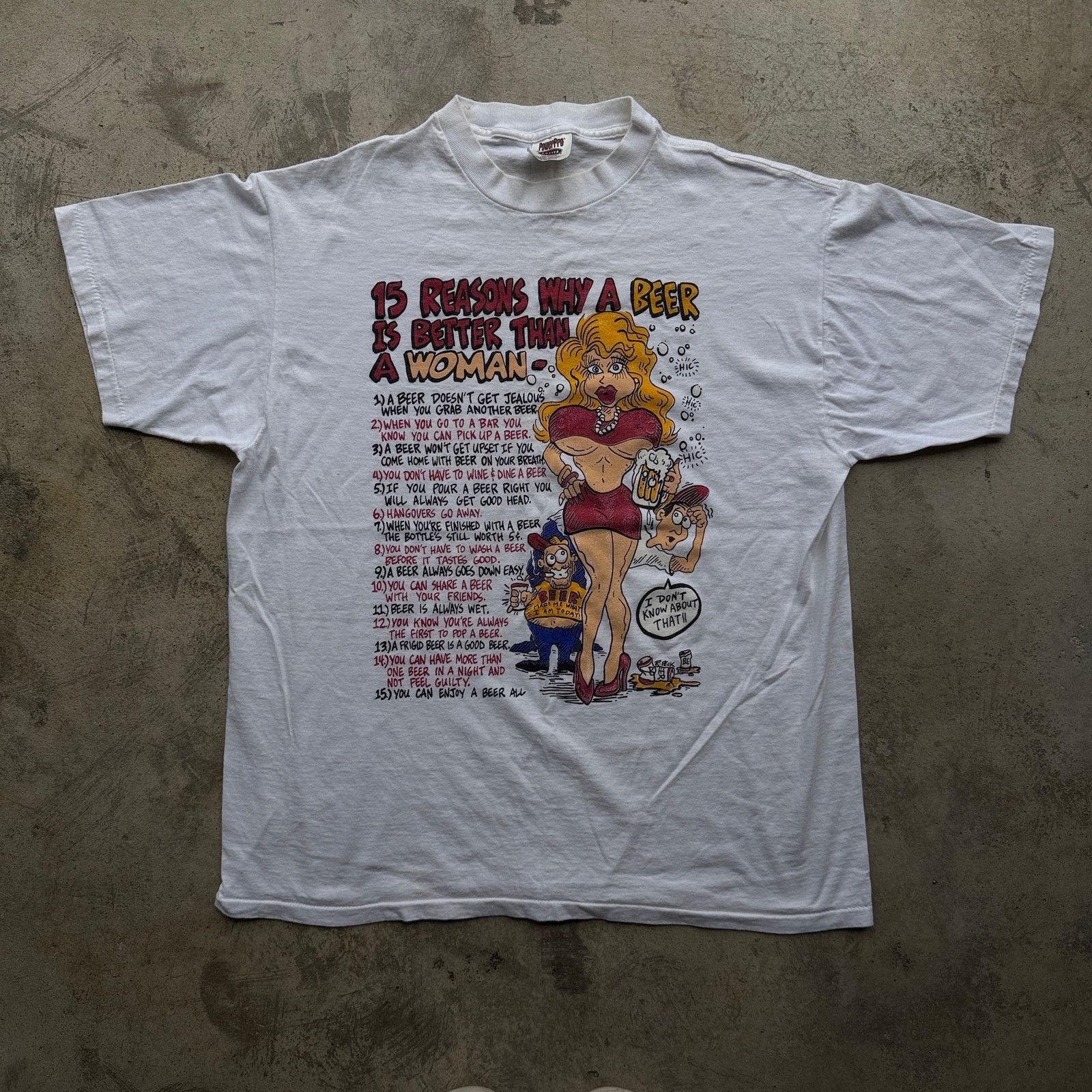 Other Vintage 90s 15 Reasons Why A Beer Is Better Than A Woman Tee Size US XL / EU 56 / 4 - 2 Thumbnail