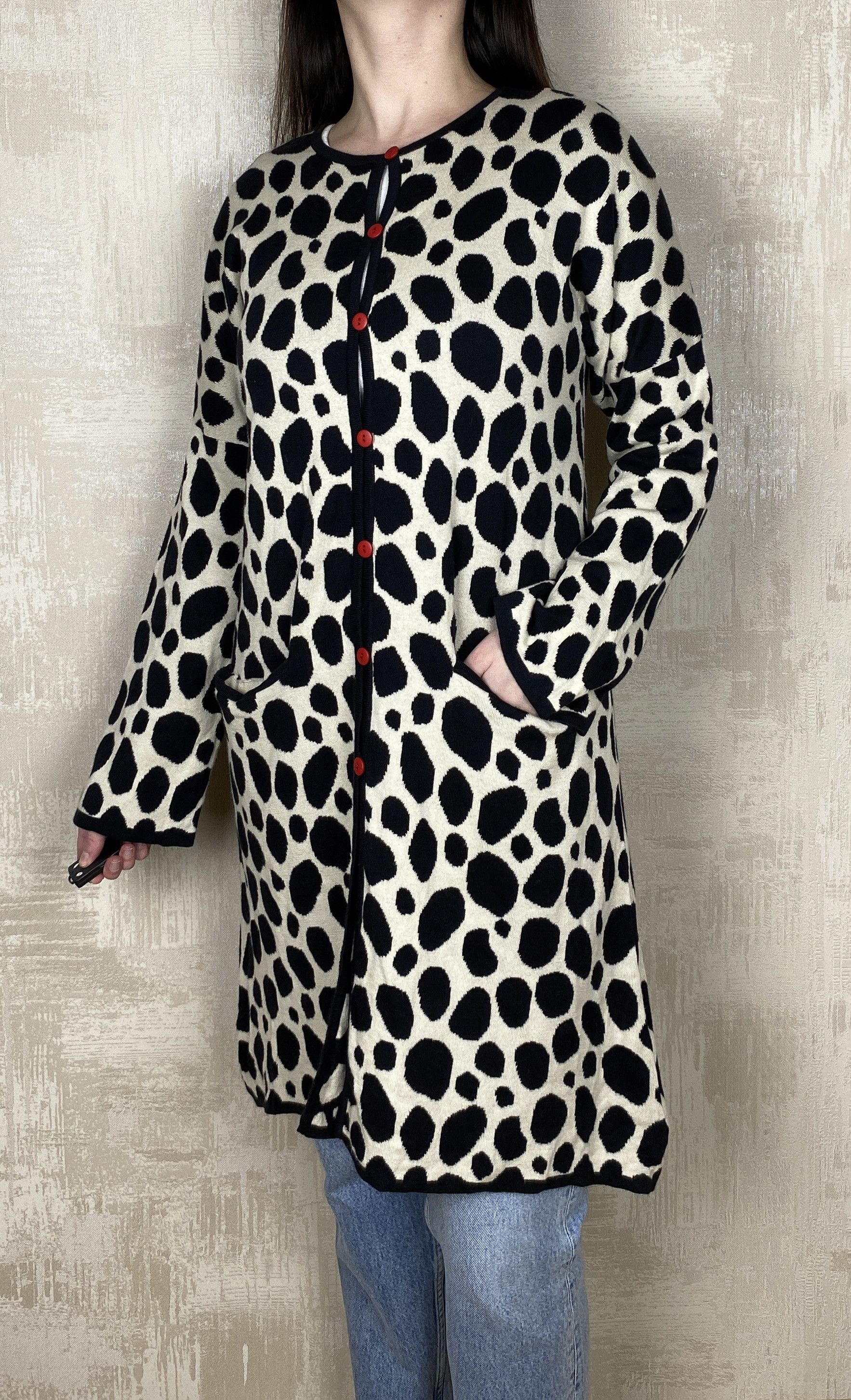 Gudrun Sjoden Gudrun Sjoden Cotton Knit Animal Print Coat Long Cardigan Size M / US 6-8 / IT 42-44 - 2 Thumbnail