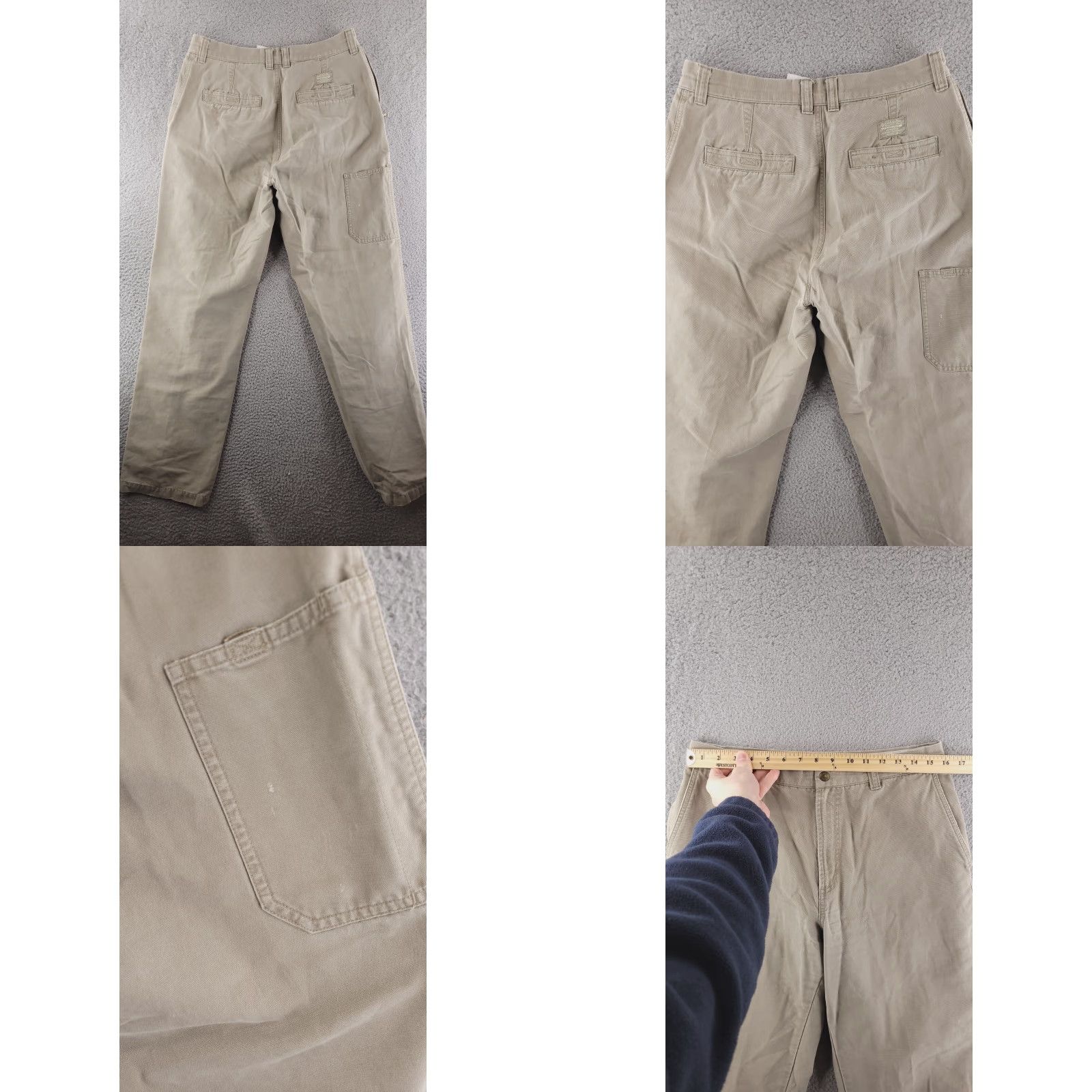 Vintage L.L. Bean Pants Mens 32x32 Canvas Brown Straight Chino Regular Size 32 Beige Outdoor Hiking Work Trail Size US 32 / EU 48 - 8 Thumbnail