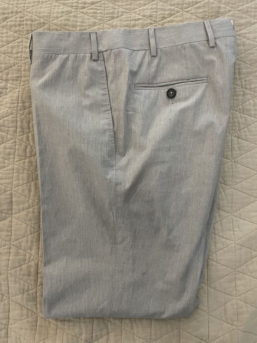 Micro Stripe Stretch Cotton Trouser