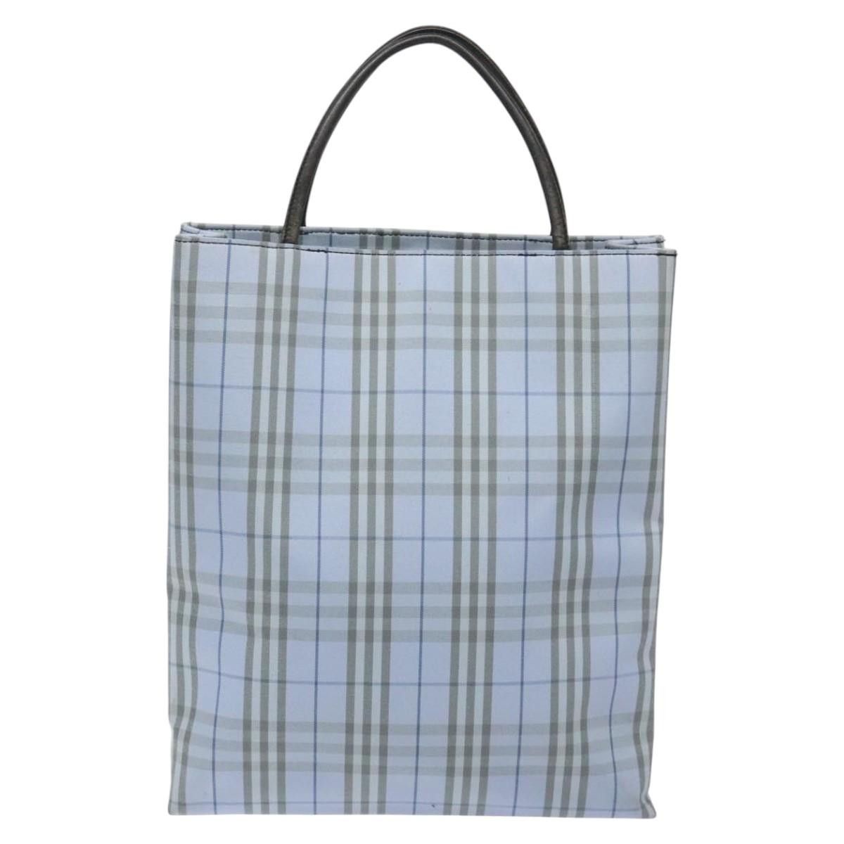 Burberry Nova Check Blue Synthetic Tote Bag (Pre-Owned), Women's