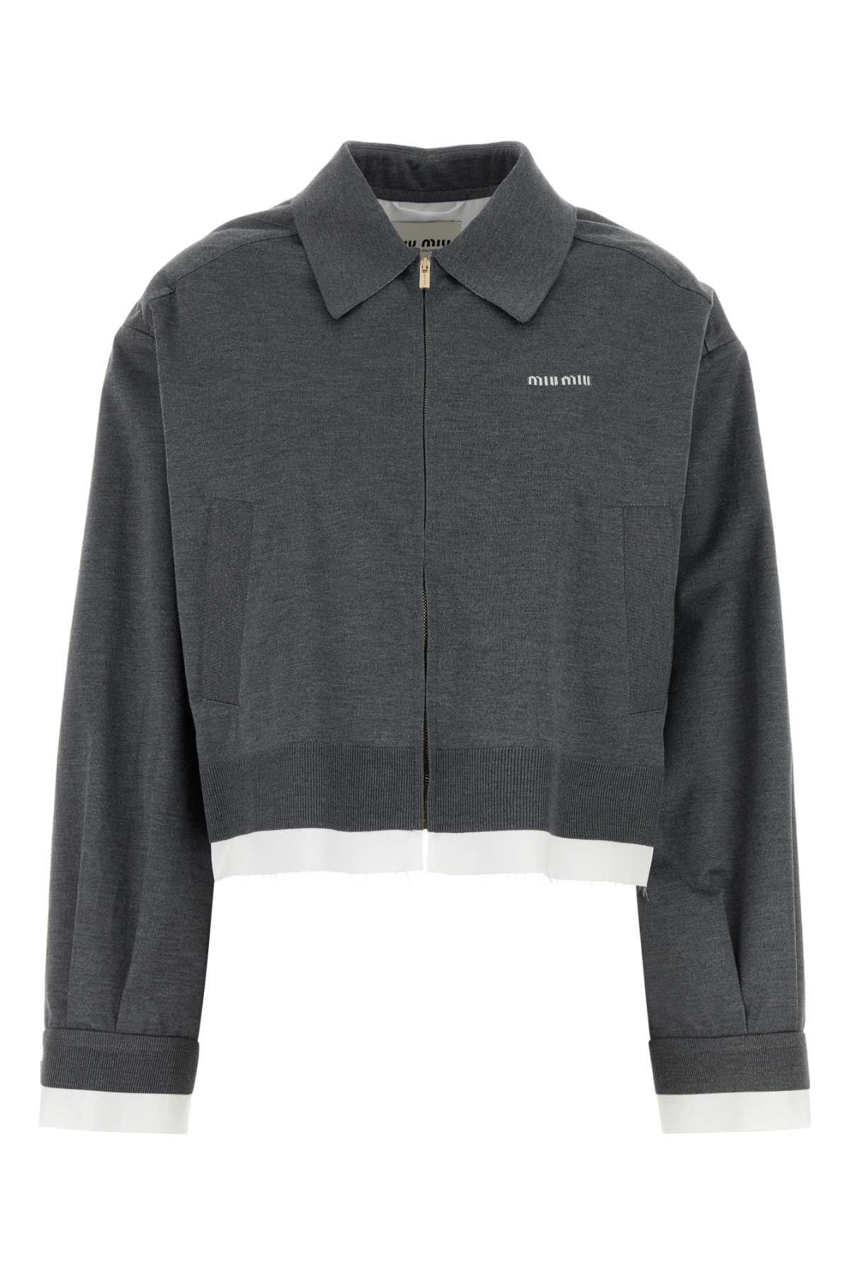 Miu Miu Dark Grey Silk Blend Sweatshirt | Grailed