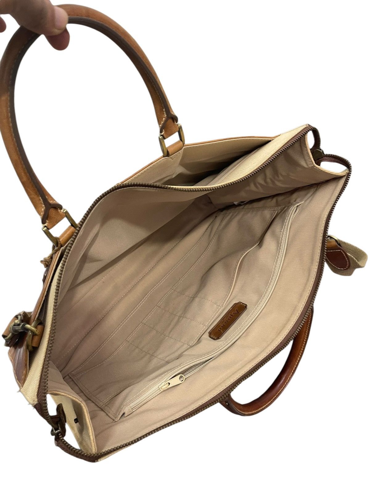 Leather Leather Cotton Canvas Apiana Office Bag 9🟩 Size ONE SIZE - 20 Thumbnail