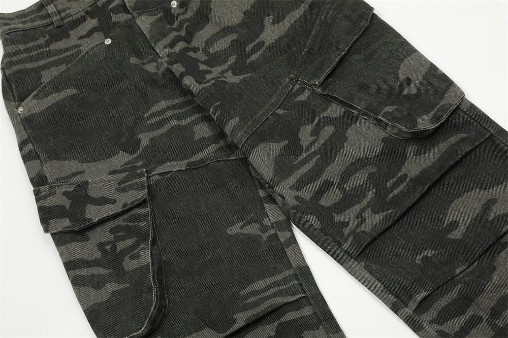 Japanese Brand Men's punk outdoor multi-pocket camouflage cargo jeans y2k Size US 32 / EU 48 - 6 Thumbnail