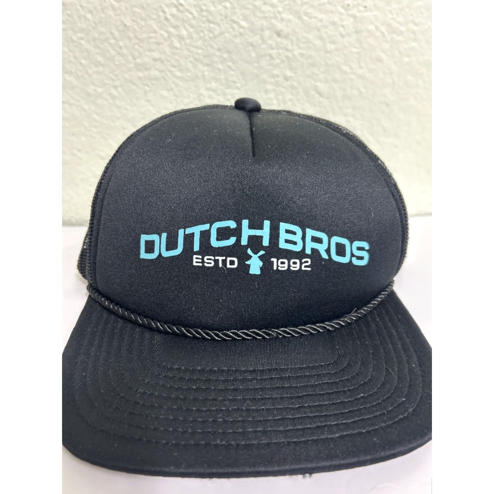 Vintage Dutch Bros Trucker Hat Cap Roped Strap Back Adjustable Unisex Adults Black Logo Seasonal Casual Style Size ONE SIZE - 3 Thumbnail