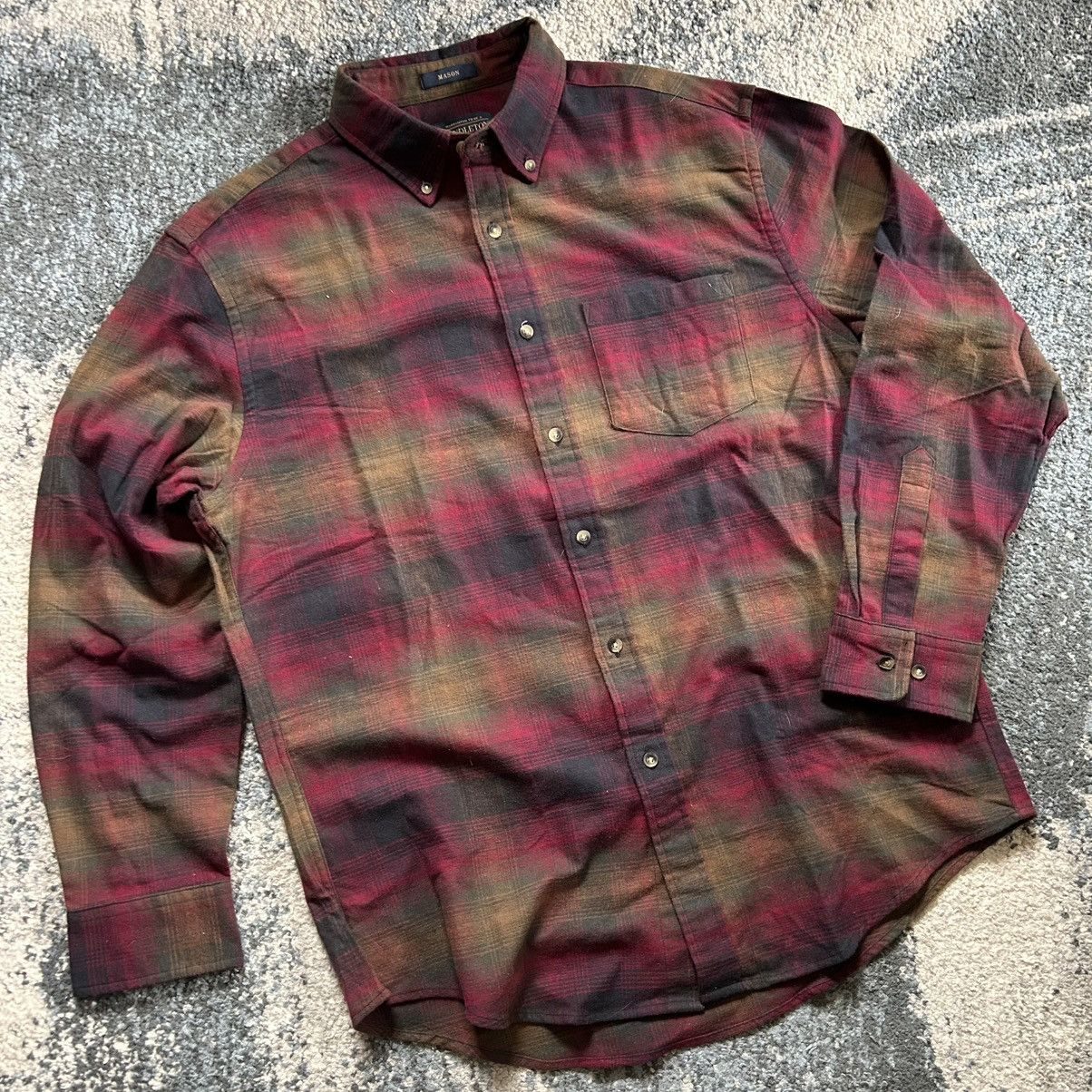 Pendleton HEAVYWEiGHT MASON FLANNEL BUTTON DOWN TAN COYOTE RASPBERRY Size US L / EU 52-54 / 3 - 8 Thumbnail