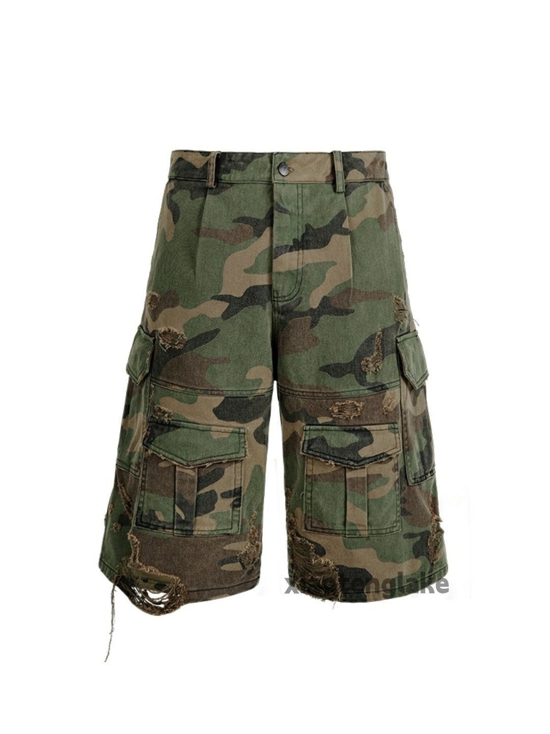 Designer × Japanese Brand × Vintage Utility military loose baggy damaged grunge cargo shorts Size US 34 / EU 50 - 3 Thumbnail