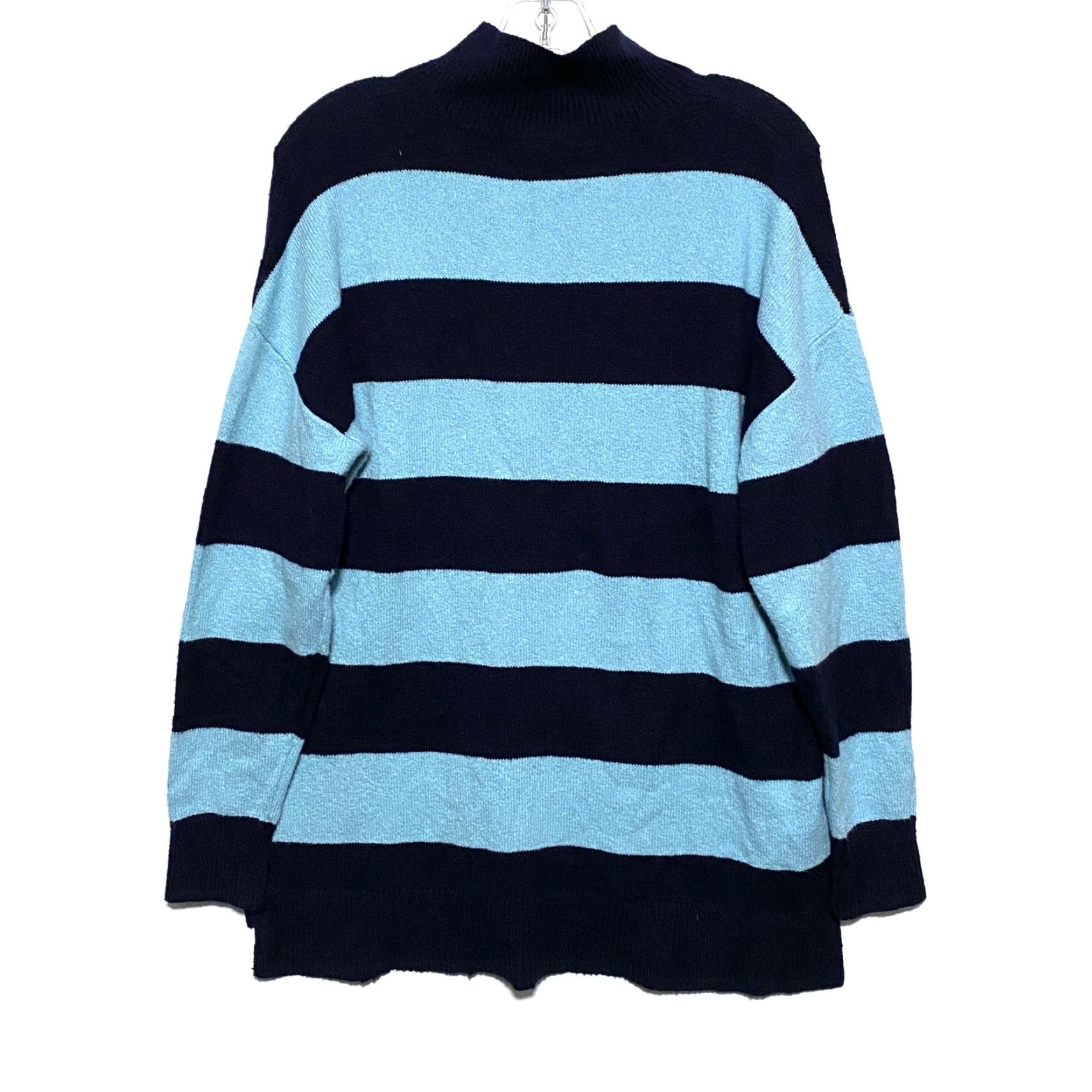 Loft LOFT Blue Striped Mock Neck Sweater S Women's Pullover Casual Nautical Preppy Sailor NWT Size S / US 4 / IT 40 - 3 Thumbnail